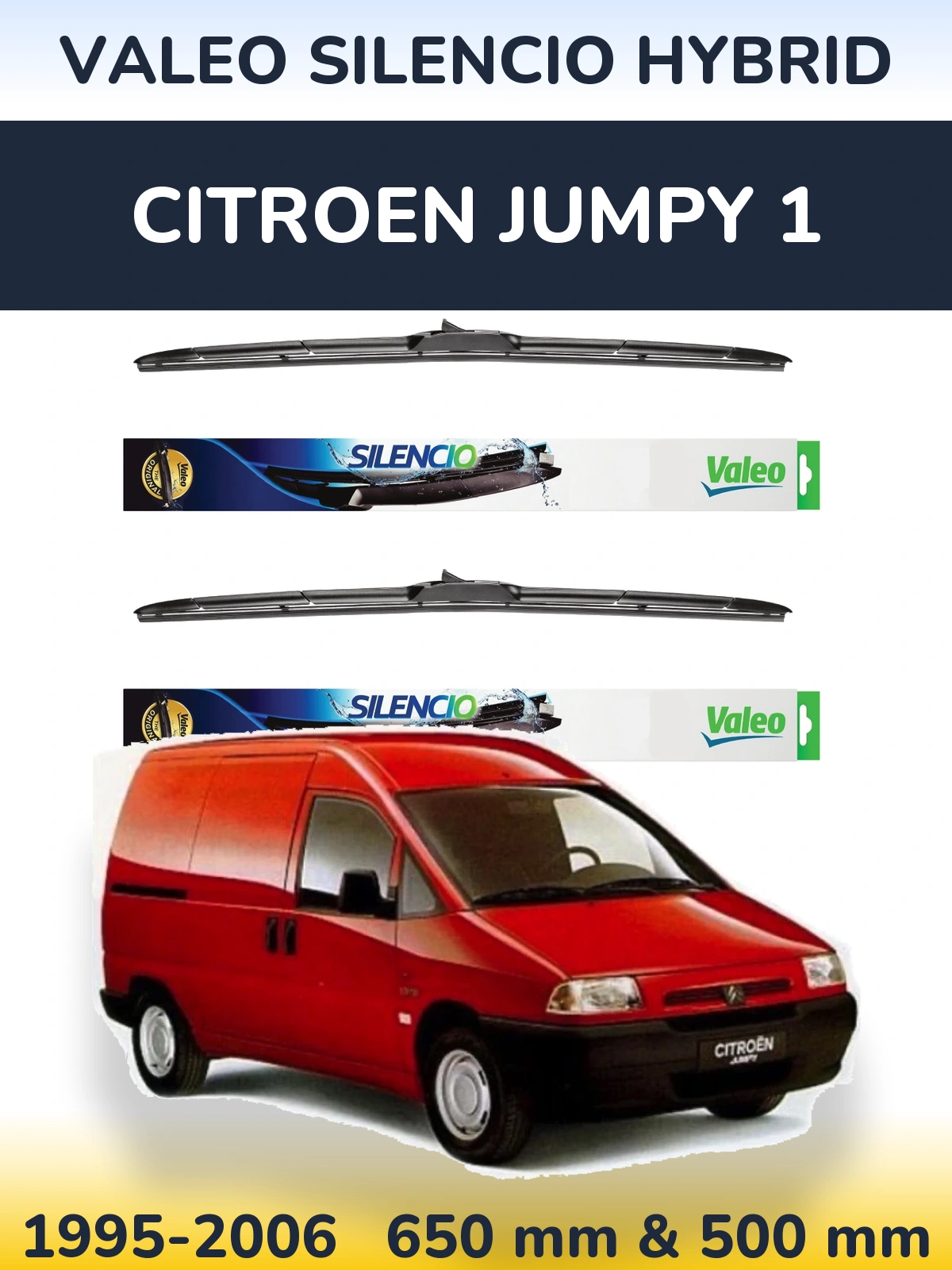 Torkarblad Valeo Silencio Hybrid för Citroen Jumpy 1
