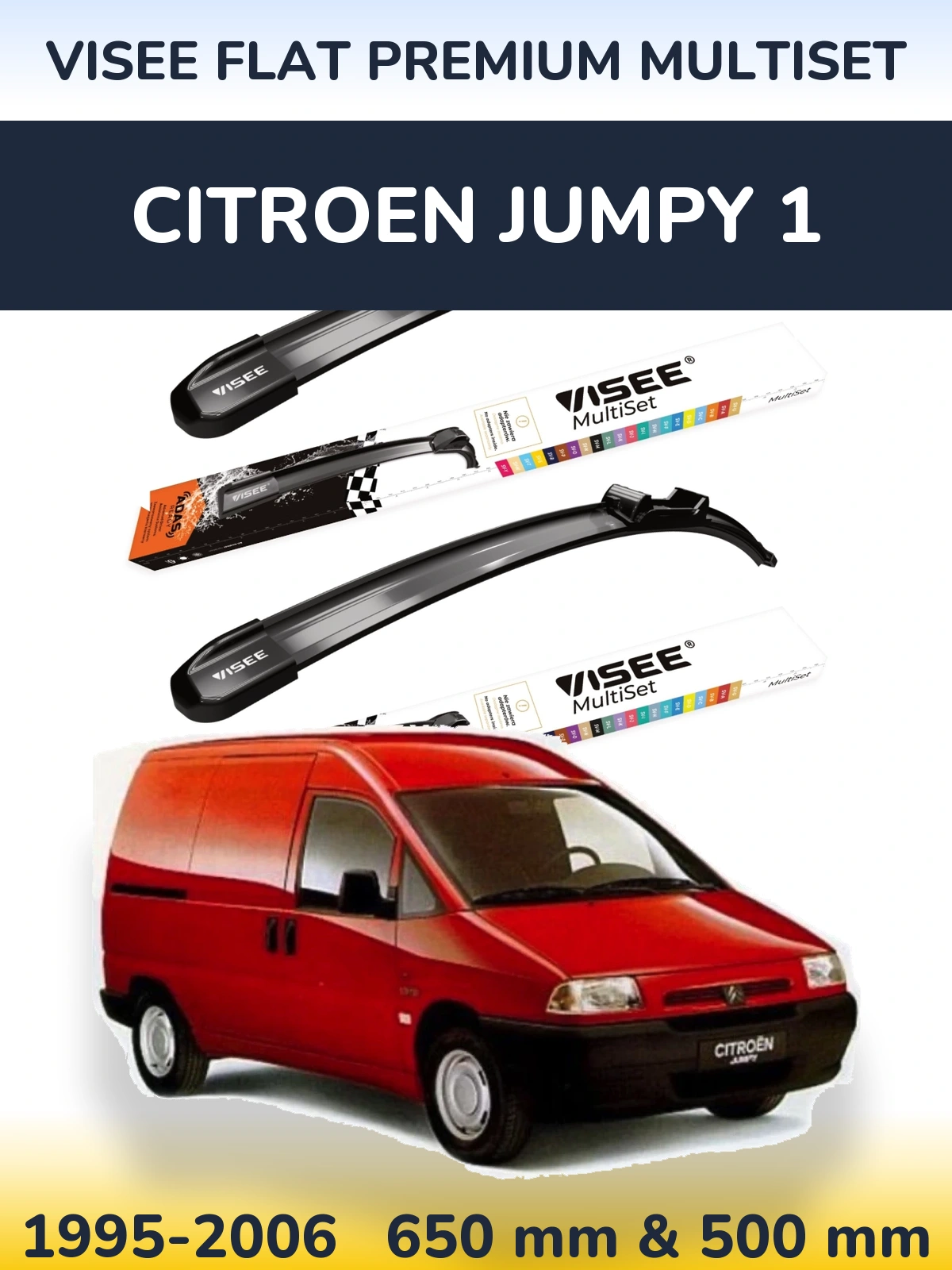 Torkarblad VISEE FLAT PREMIUM MultiSet för Citroen Jumpy 1