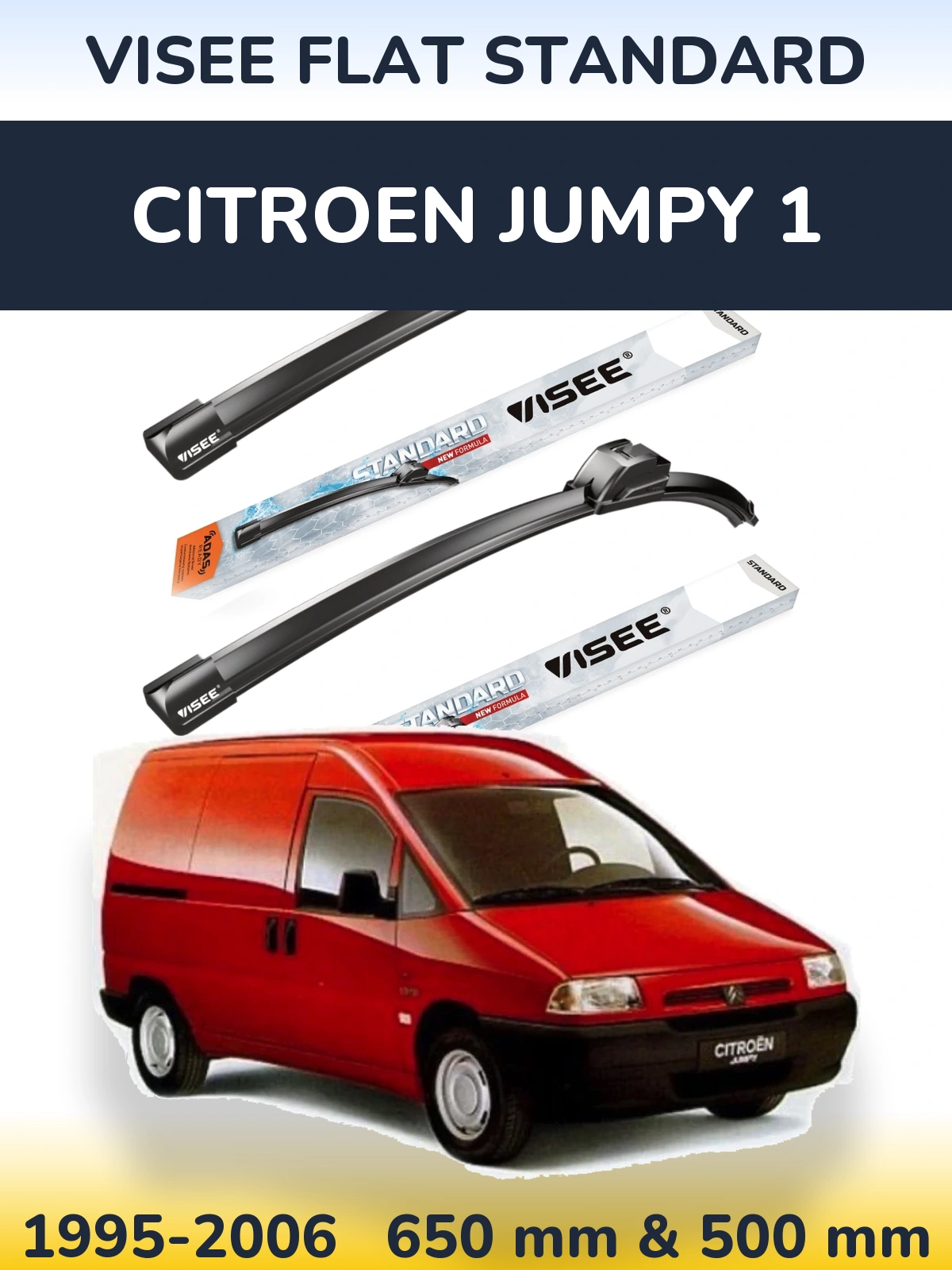 Torkarblad VISEE FLAT STANDARD för Citroen Jumpy 1