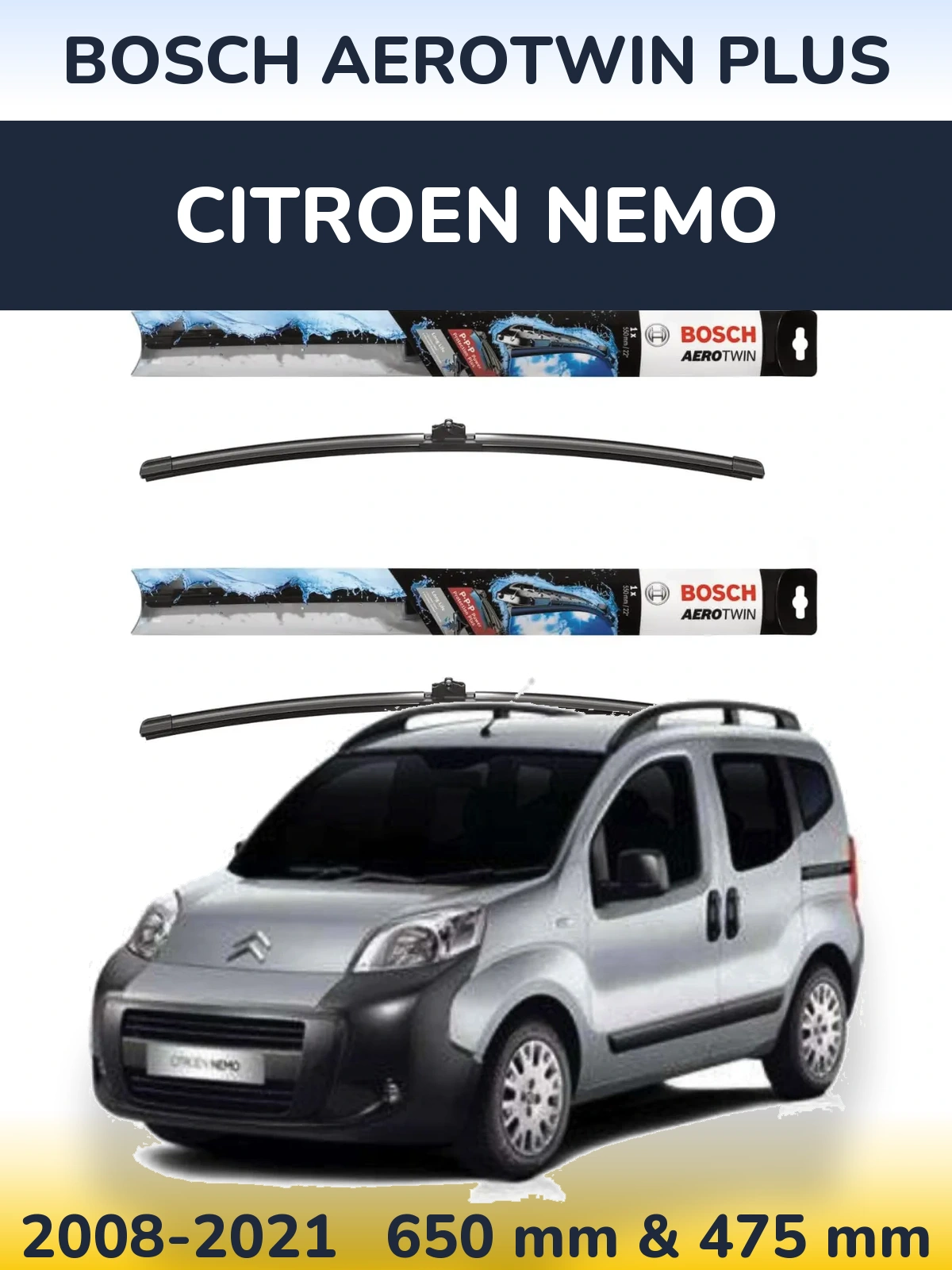 Torkarblad BOSCH AeroTwin Plus för Citroen Nemo
