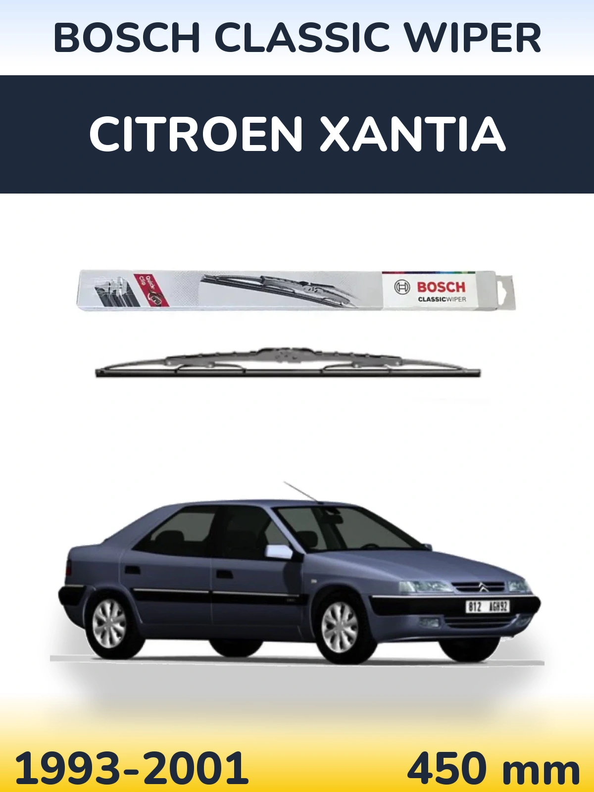Задня щітка BOSCH Classic Wiper 450 мм для Citroen Xantia 1993-2001