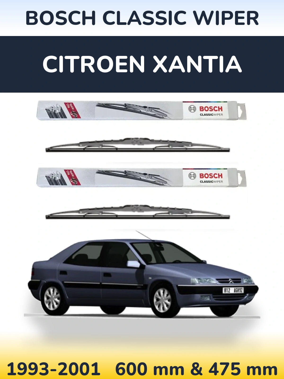 Torkarblad BOSCH Classic Wiper för Citroen Xantia