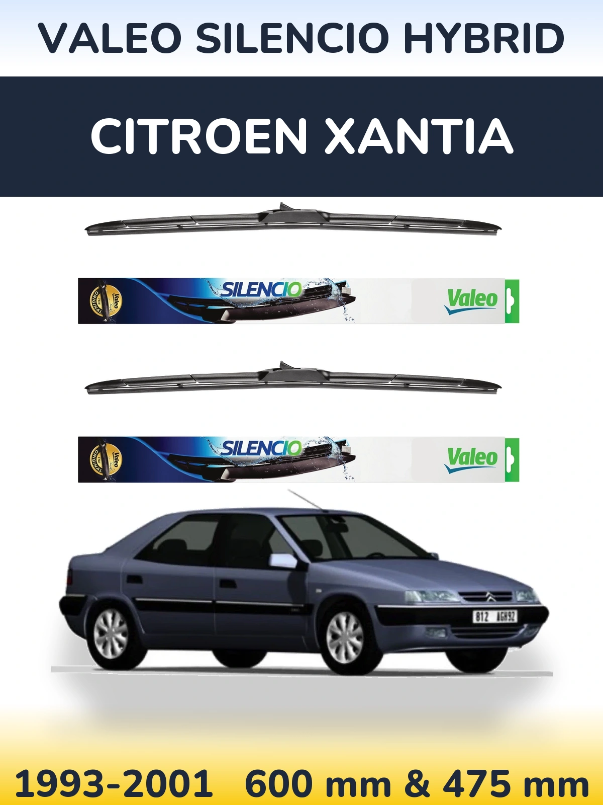 Torkarblad Valeo Silencio Hybrid för Citroen Xantia