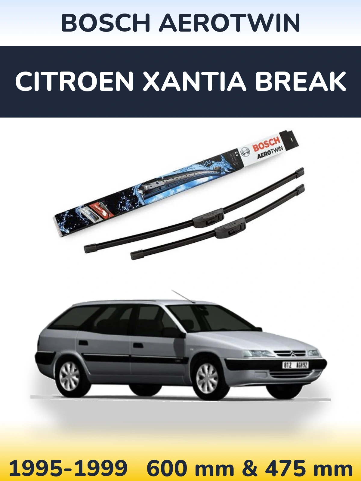 Torkarblad BOSCH AeroTwin för Citroen Xantia Break
