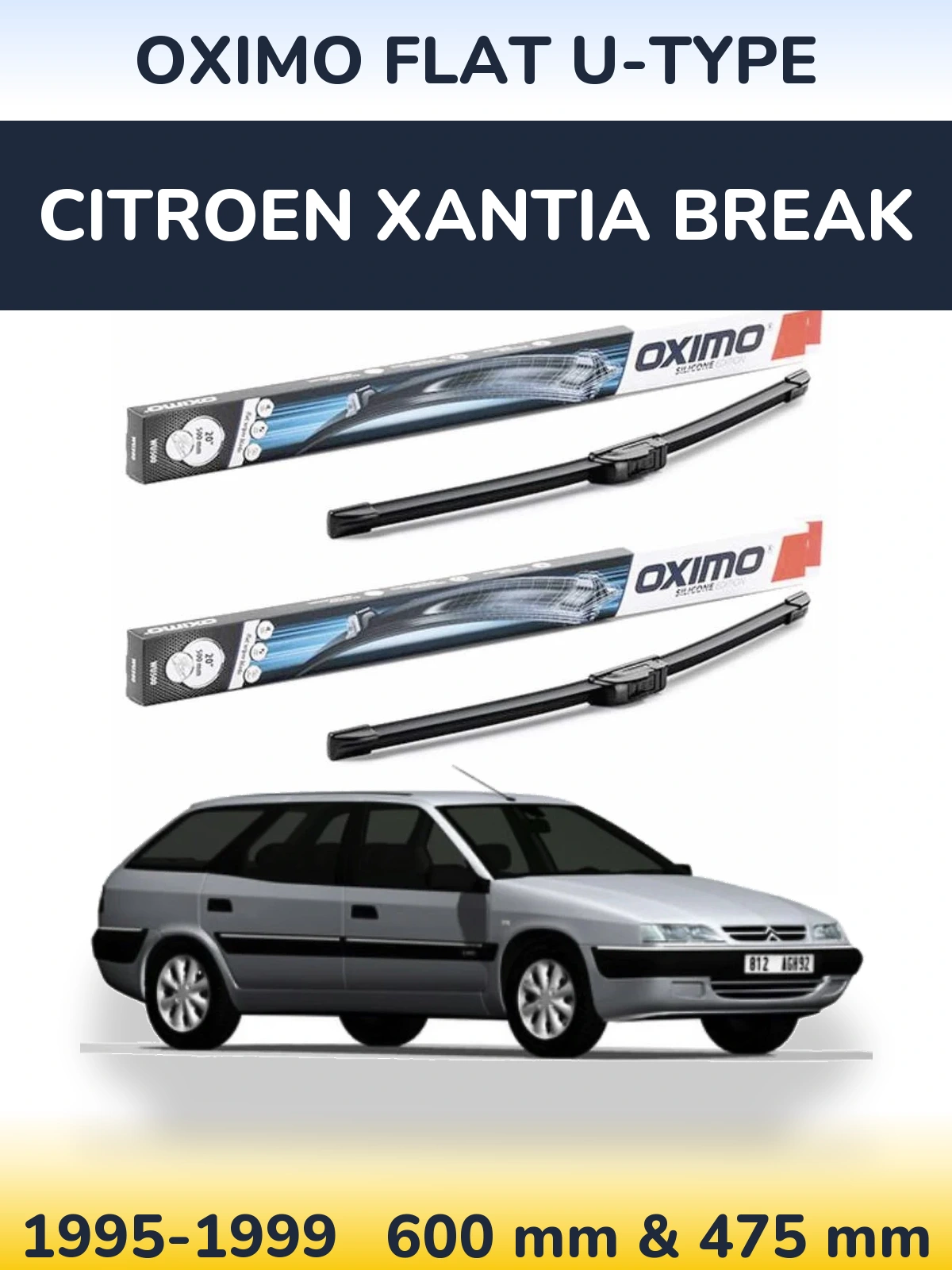 Torkarblad Oximo Flat U-type för Citroen Xantia Break