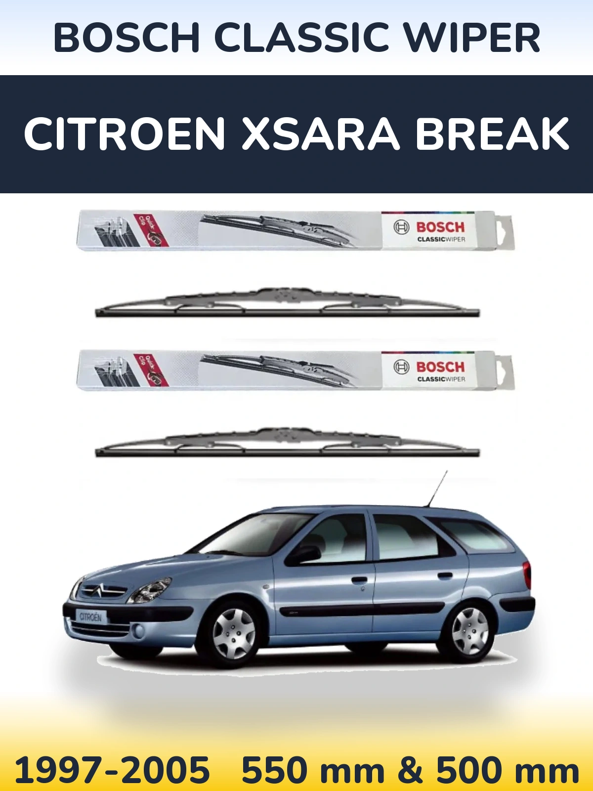 Torkarblad BOSCH Classic Wiper för Citroen Xsara Break
