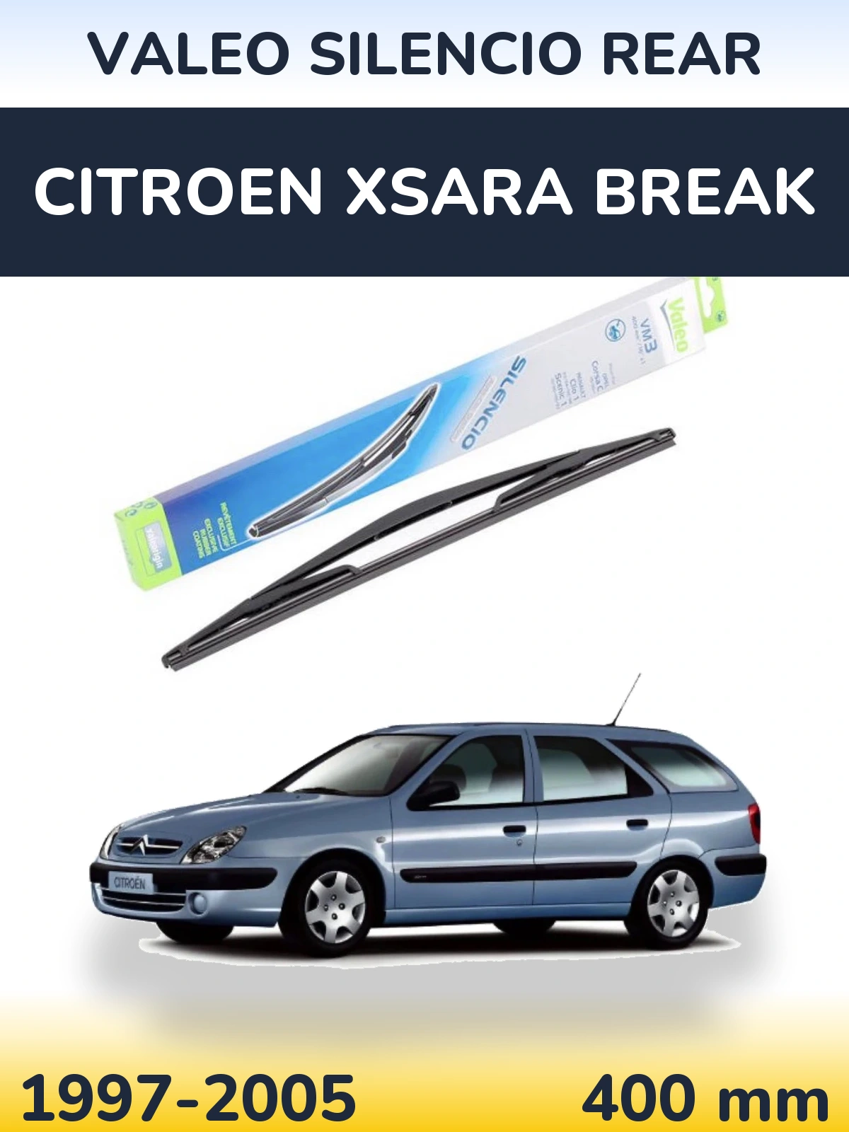 Задня щітка Valeo Silencio Rear 400 мм для Citroen Xsara Break 1997-2005