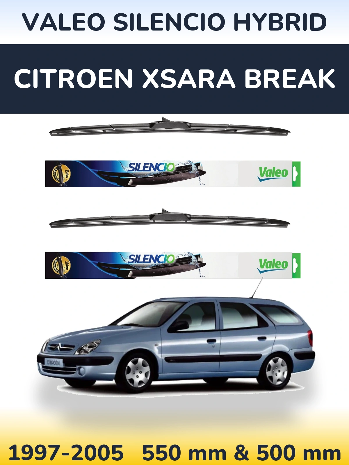 Torkarblad Valeo Silencio Hybrid för Citroen Xsara Break