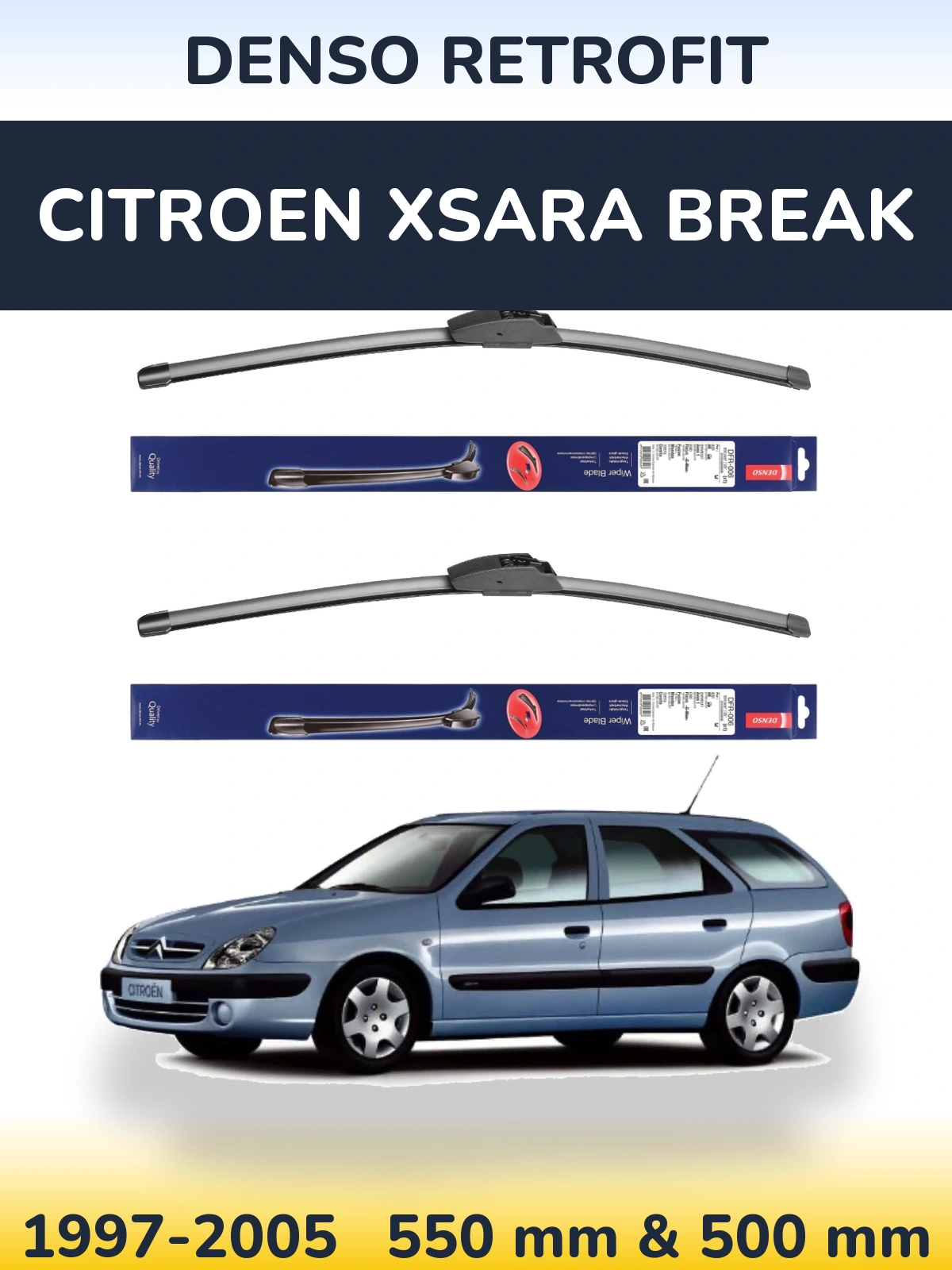 Torkarblad Denso Retrofit för Citroen Xsara Break