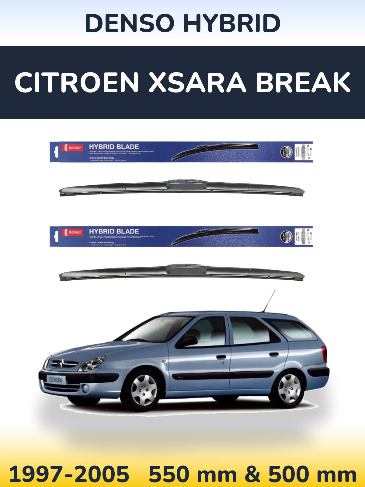 Torkarblad Denso Hybrid för Citroen Xsara Break