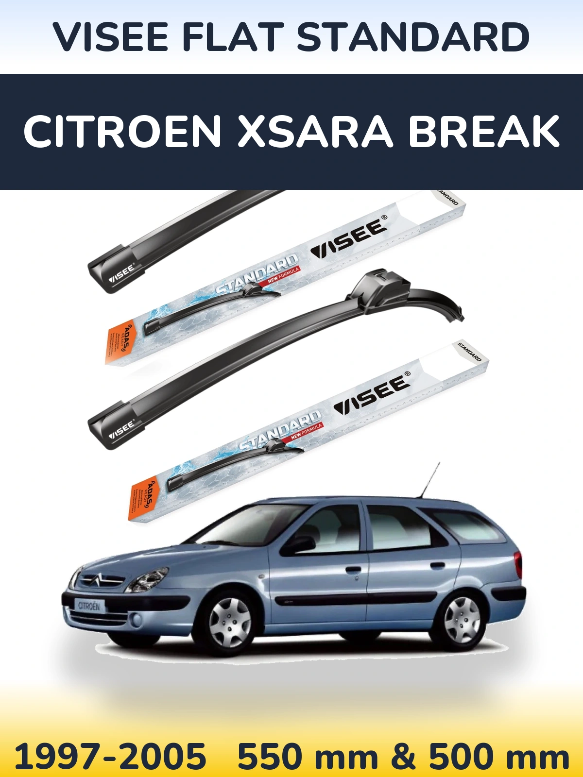 Torkarblad VISEE FLAT STANDARD för Citroen Xsara Break