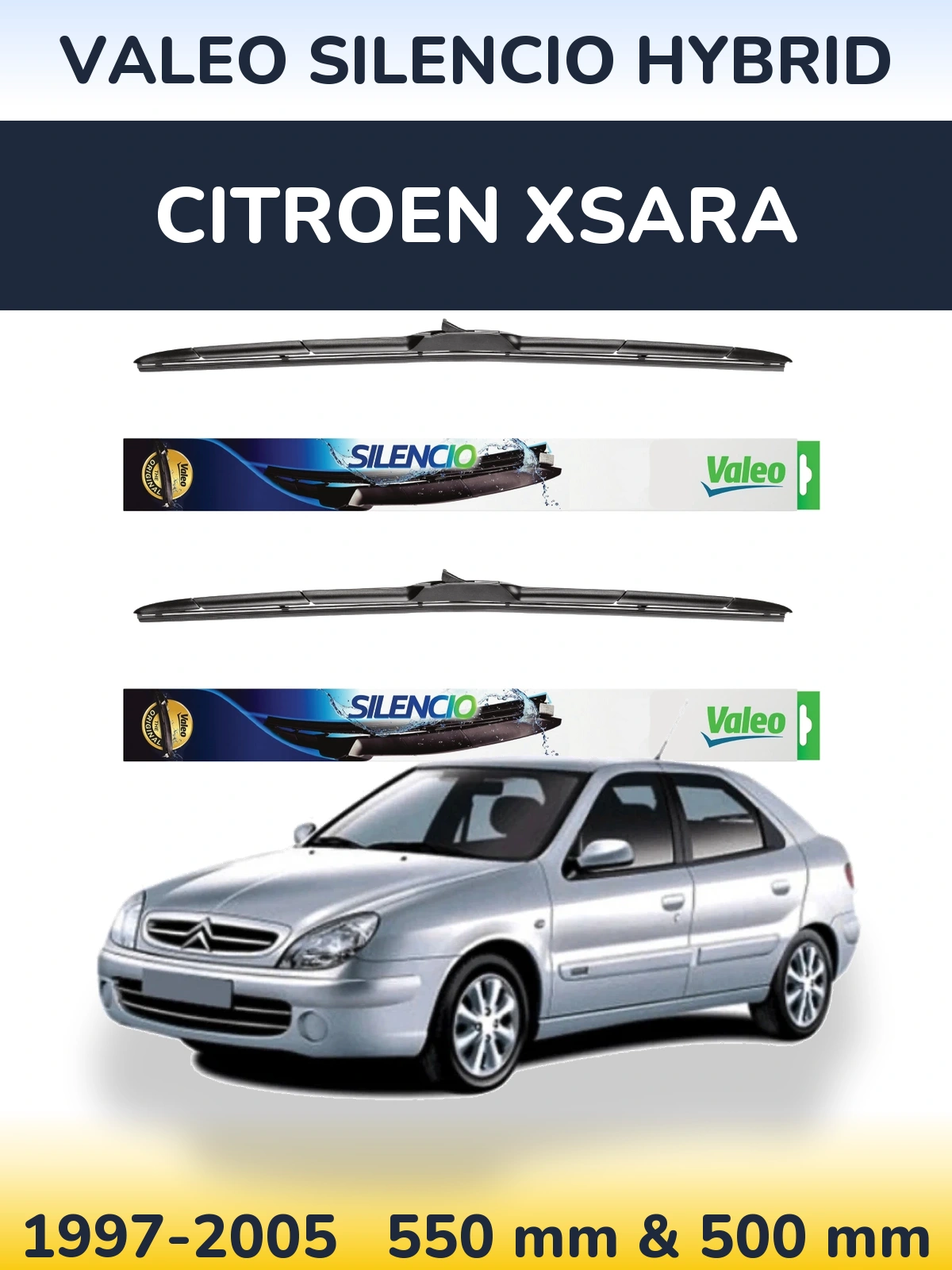 Torkarblad Valeo Silencio Hybrid för Citroen Xsara