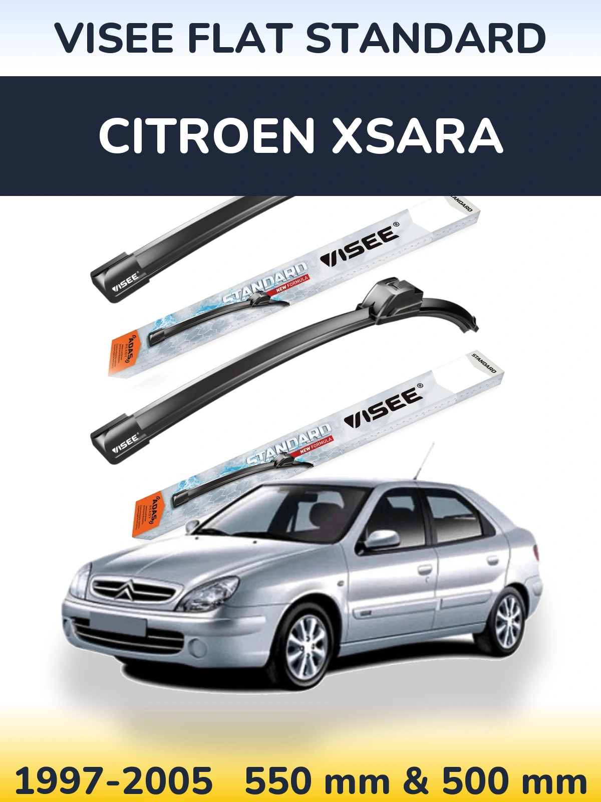 Torkarblad VISEE FLAT STANDARD för Citroen Xsara