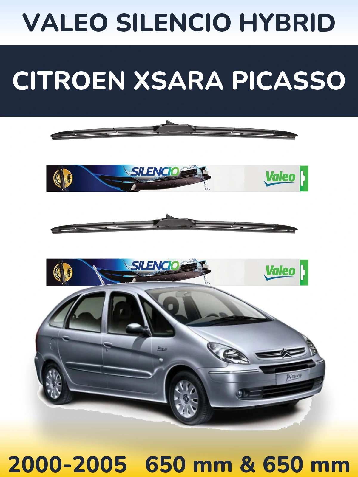 Torkarblad Valeo Silencio Hybrid för Citroen Xsara Picasso
