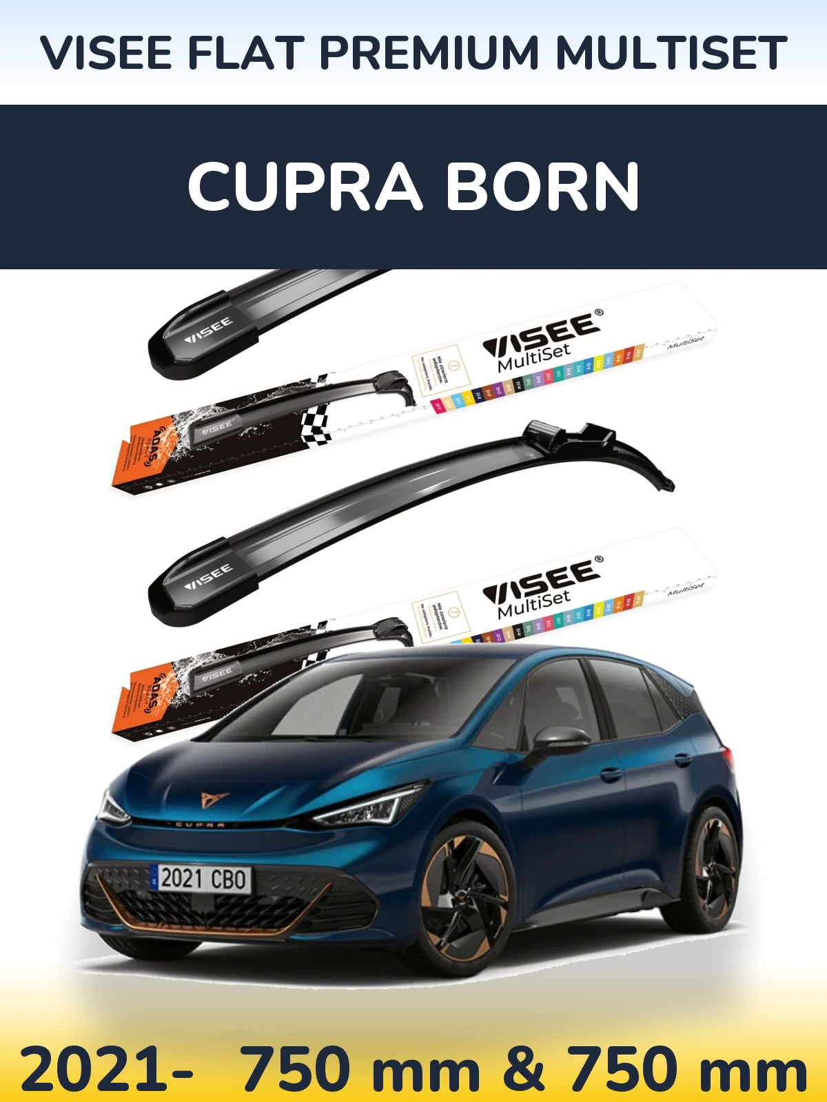 Torkarblad VISEE FLAT PREMIUM MultiSet för Cupra Born