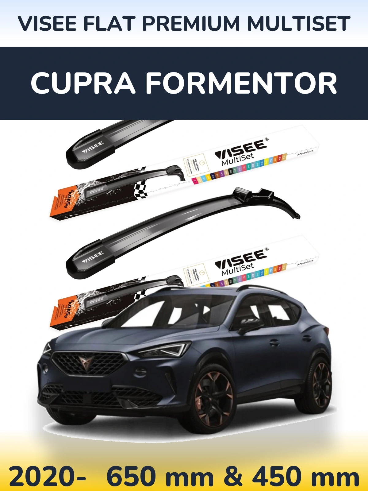 Torkarblad VISEE FLAT PREMIUM MultiSet för Cupra Formentor