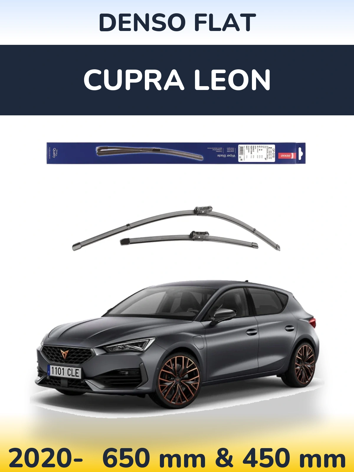 Комплект передних дворников Denso Flat 650 & 450 мм для Cupra Leon 2020-2026