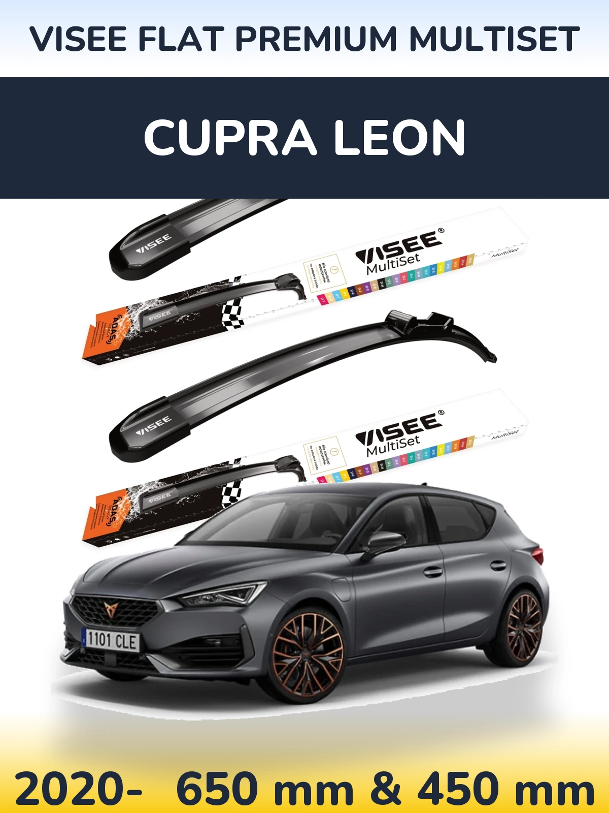 Torkarblad VISEE FLAT PREMIUM MultiSet för Cupra Leon