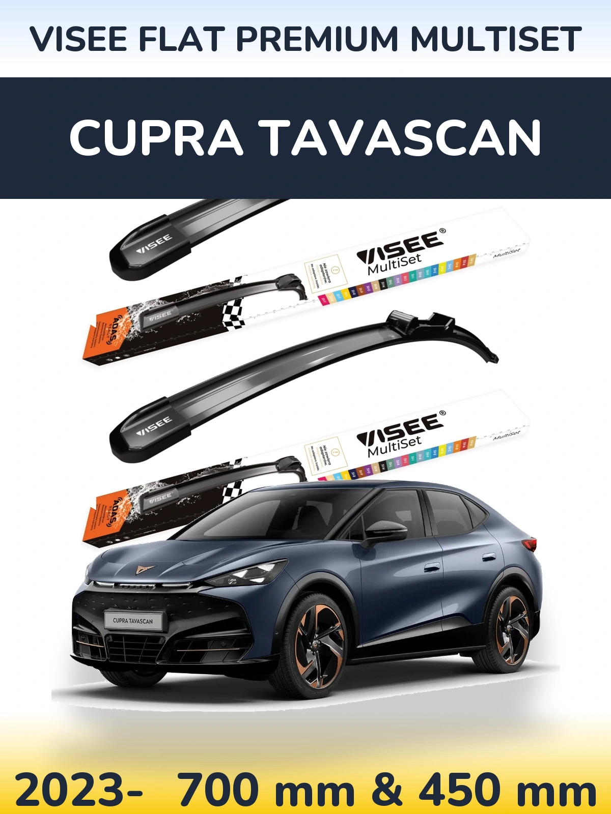 Torkarblad VISEE FLAT PREMIUM MultiSet för Cupra Tavascan