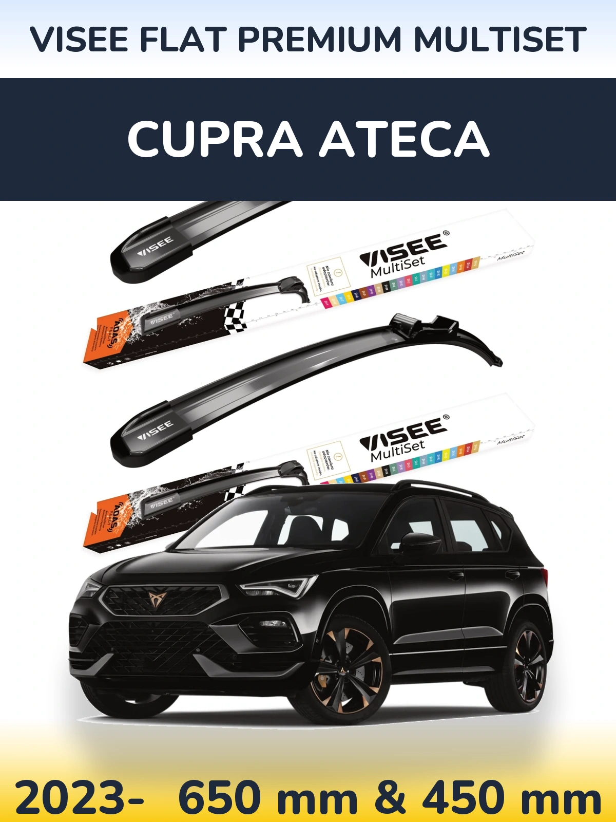 Torkarblad VISEE FLAT PREMIUM MultiSet för Cupra Ateca