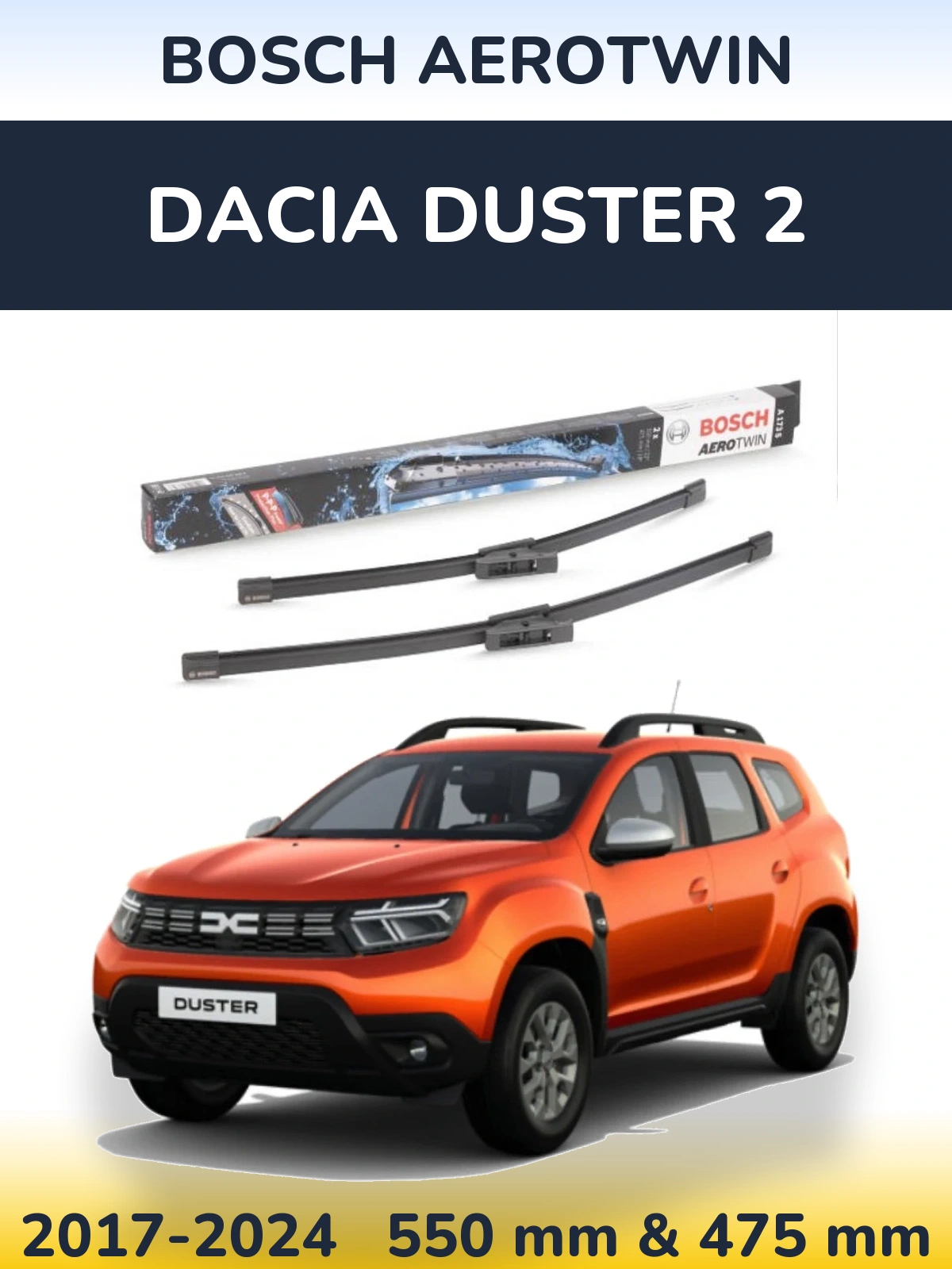 Torkarblad BOSCH AeroTwin för Dacia Duster 2