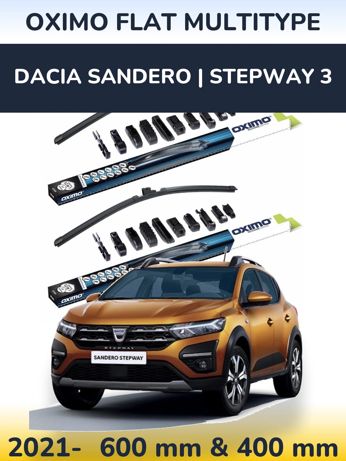 Torkarblad Oximo Flat MultiType för Dacia Sandero | Stepway 3