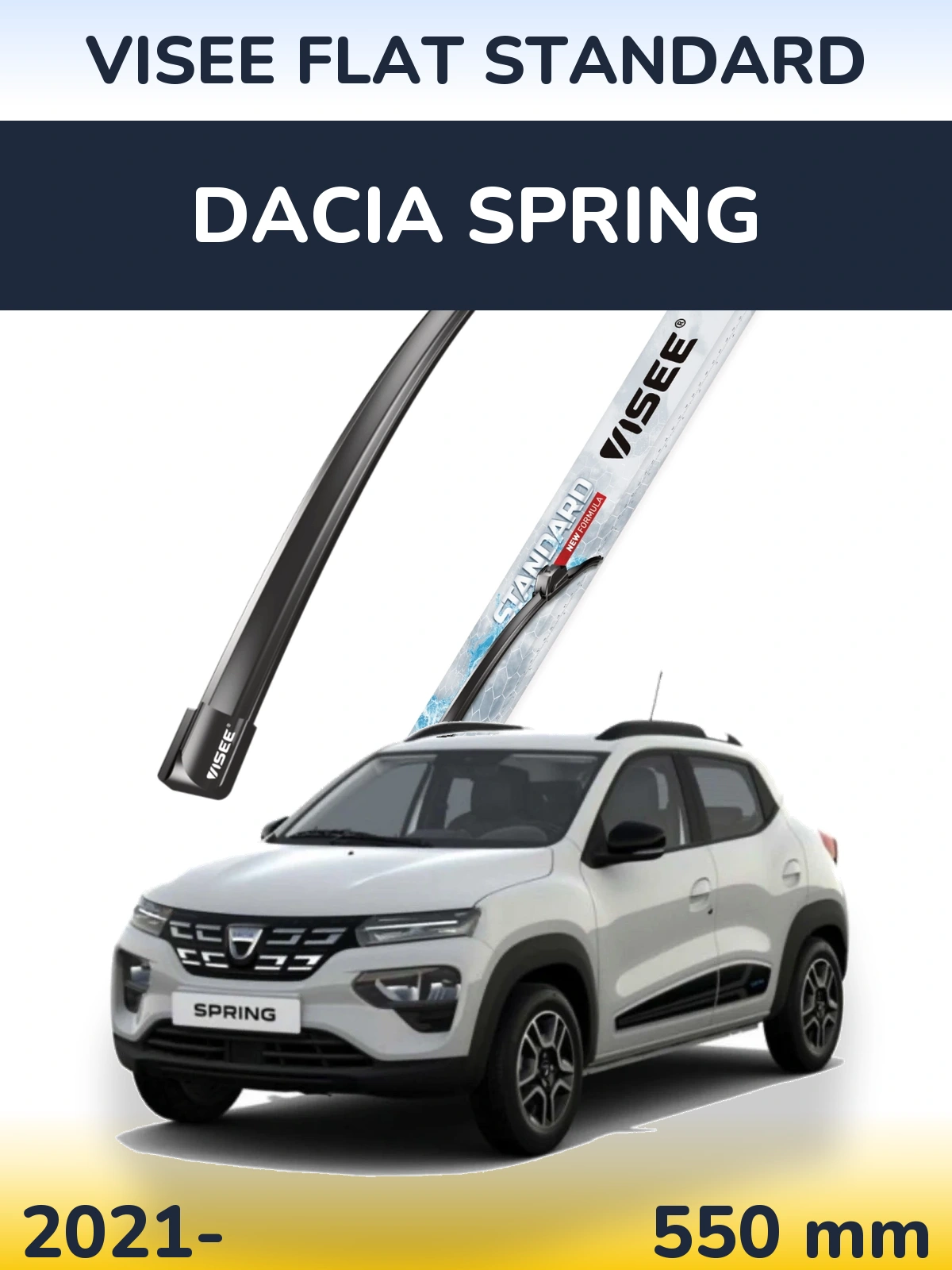 Torkarblad VISEE FLAT STANDARD för Dacia Spring