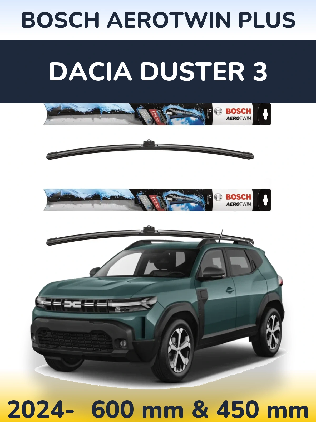 Torkarblad BOSCH AeroTwin Plus för Dacia Duster 3