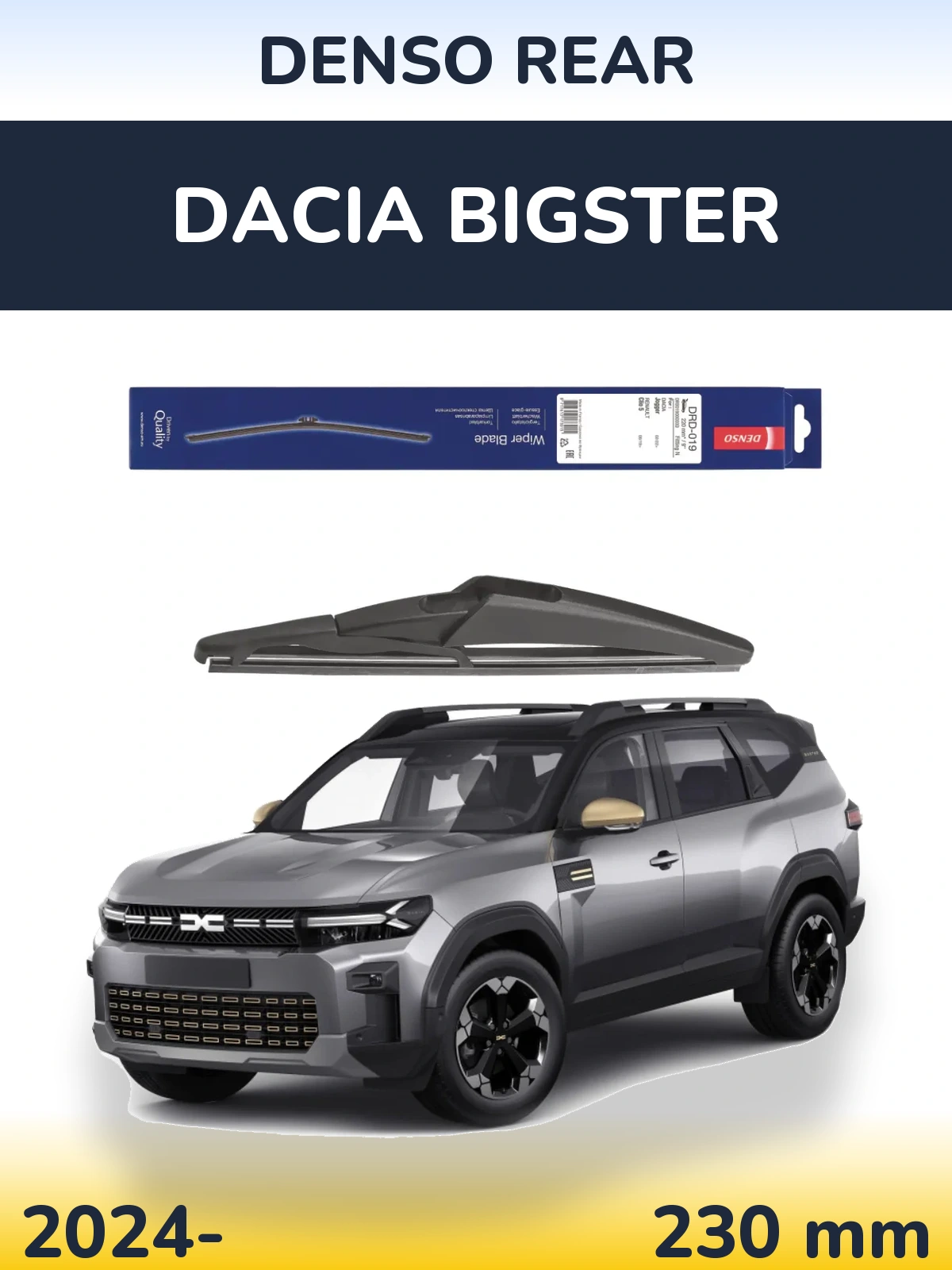 Rear wiper blade Denso Rear 230 mm for Dacia Bigster 2024-2026