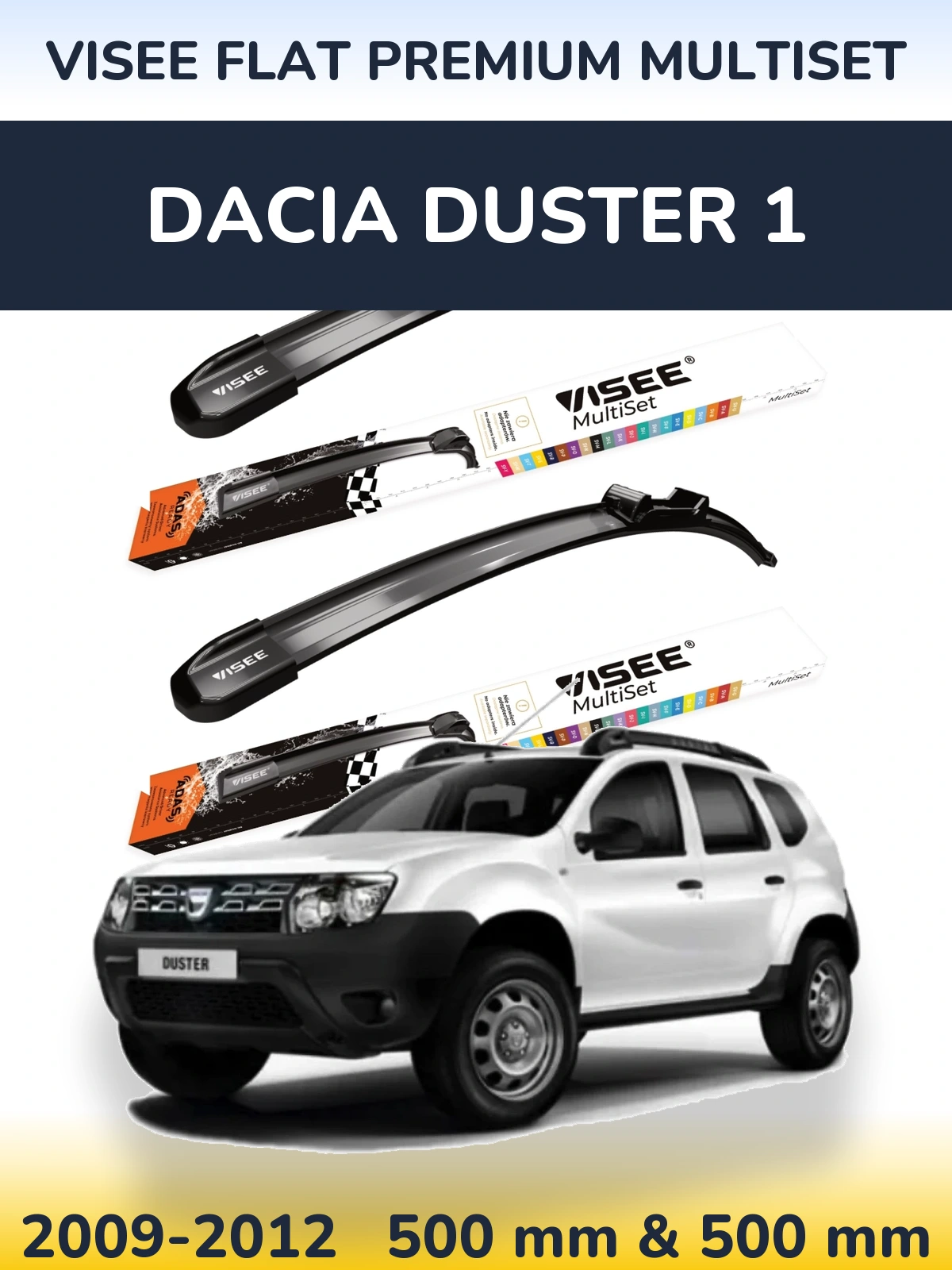 Torkarblad VISEE FLAT PREMIUM MultiSet för Dacia Duster 1