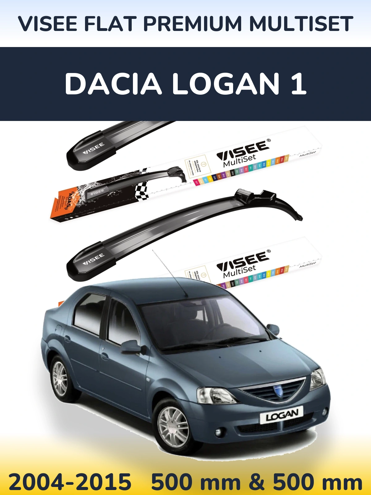 Torkarblad VISEE FLAT PREMIUM MultiSet för Dacia Logan 1