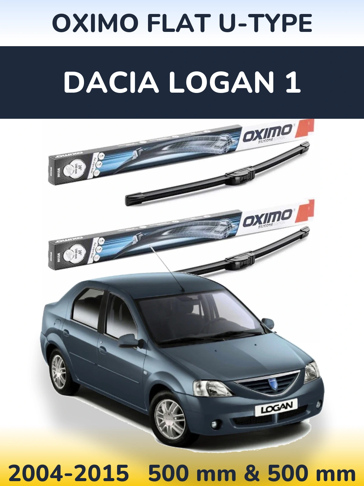 Torkarblad Oximo Flat U-type för Dacia Logan 1