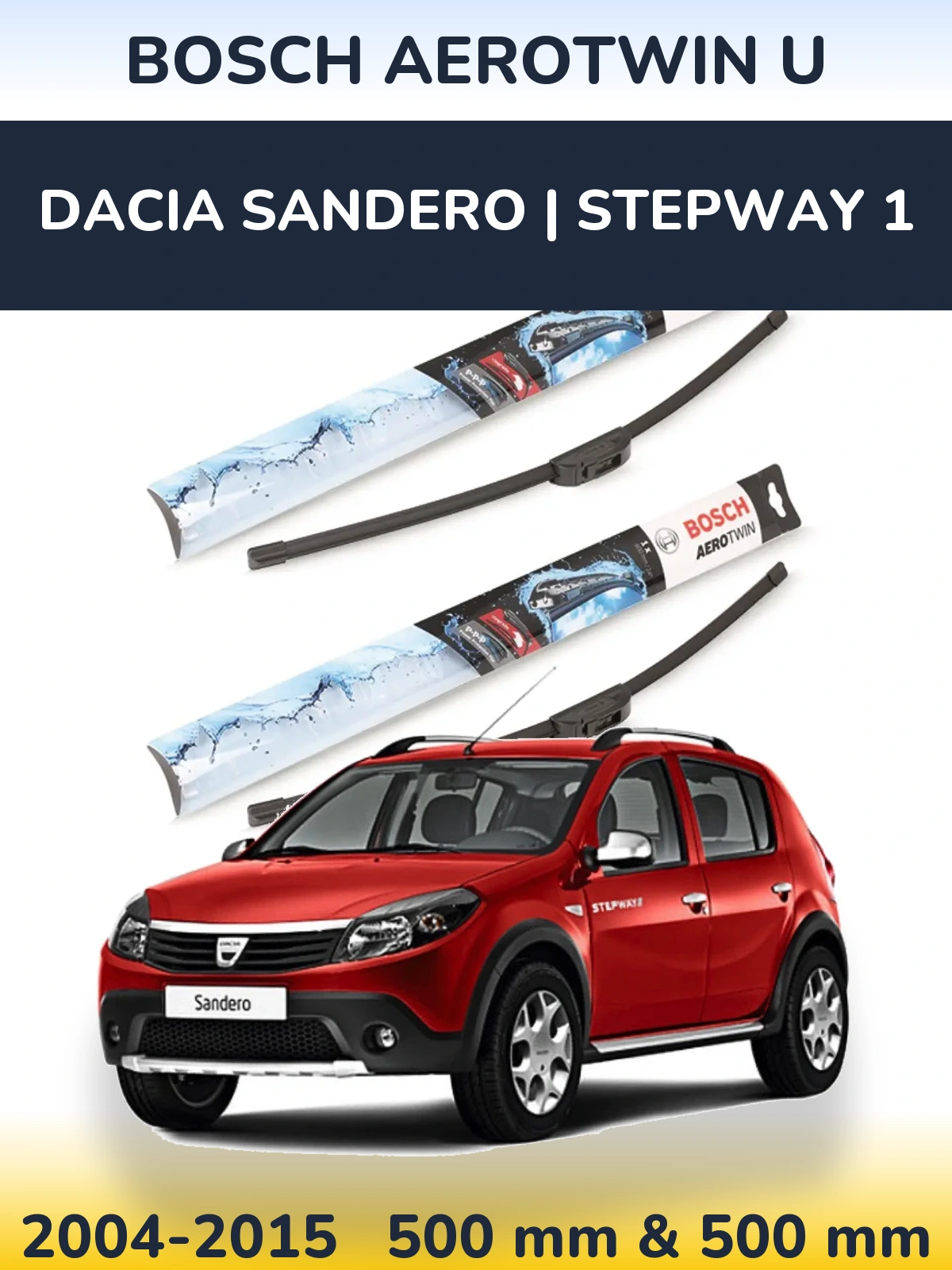 Torkarblad BOSCH AeroTwin U för Dacia Sandero | Stepway 1