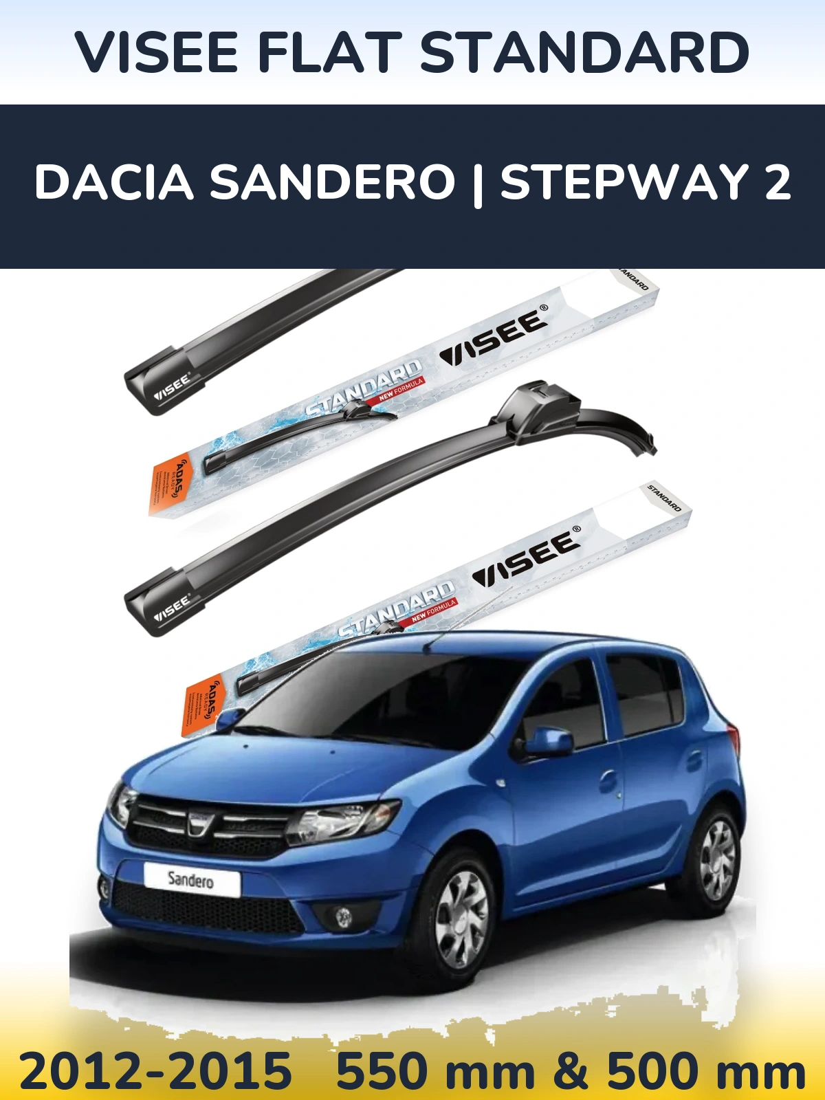 Torkarblad VISEE FLAT STANDARD för Dacia Sandero | Stepway 2