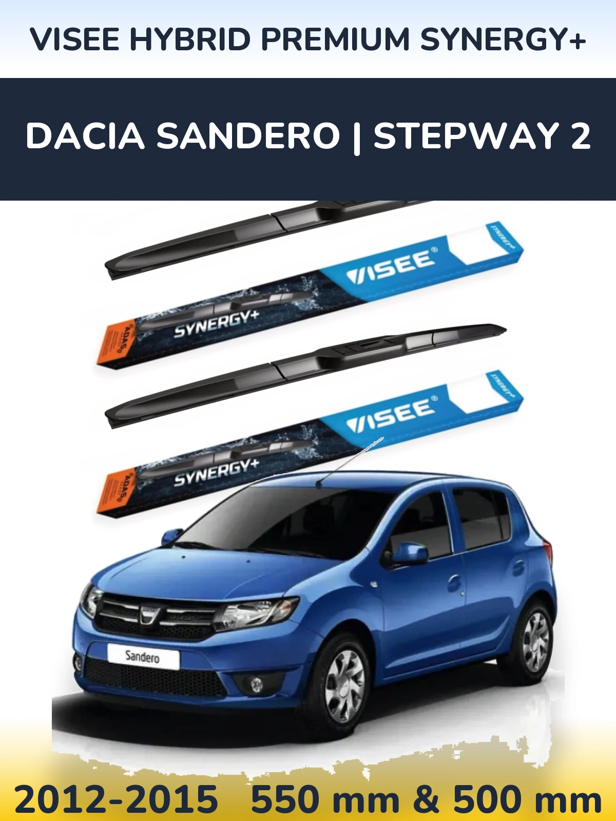 Torkarblad VISEE HYBRID PREMIUM SYNERGY+ för Dacia Sandero | Stepway 2