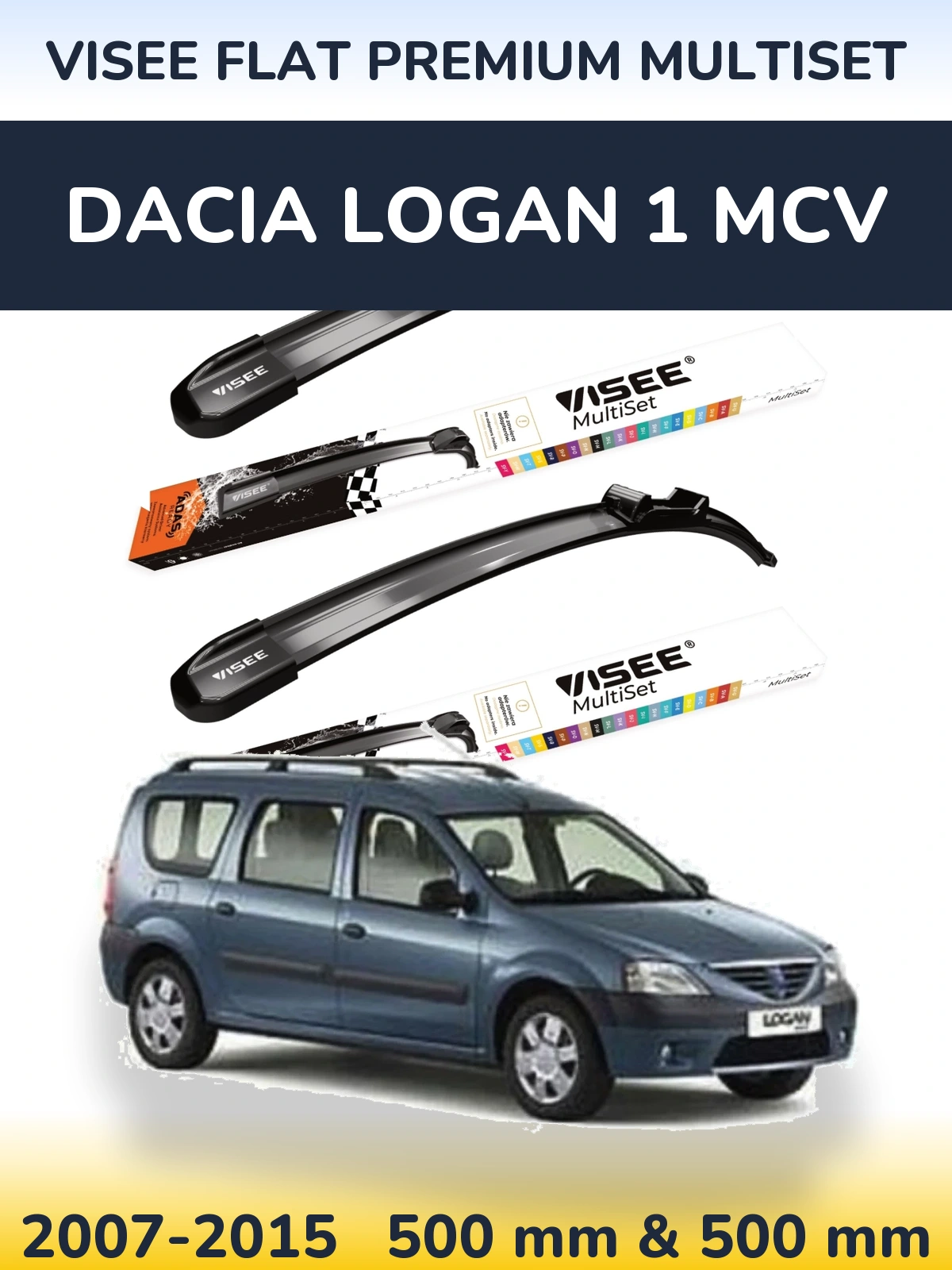 Torkarblad VISEE FLAT PREMIUM MultiSet för Dacia Logan 1 MCV