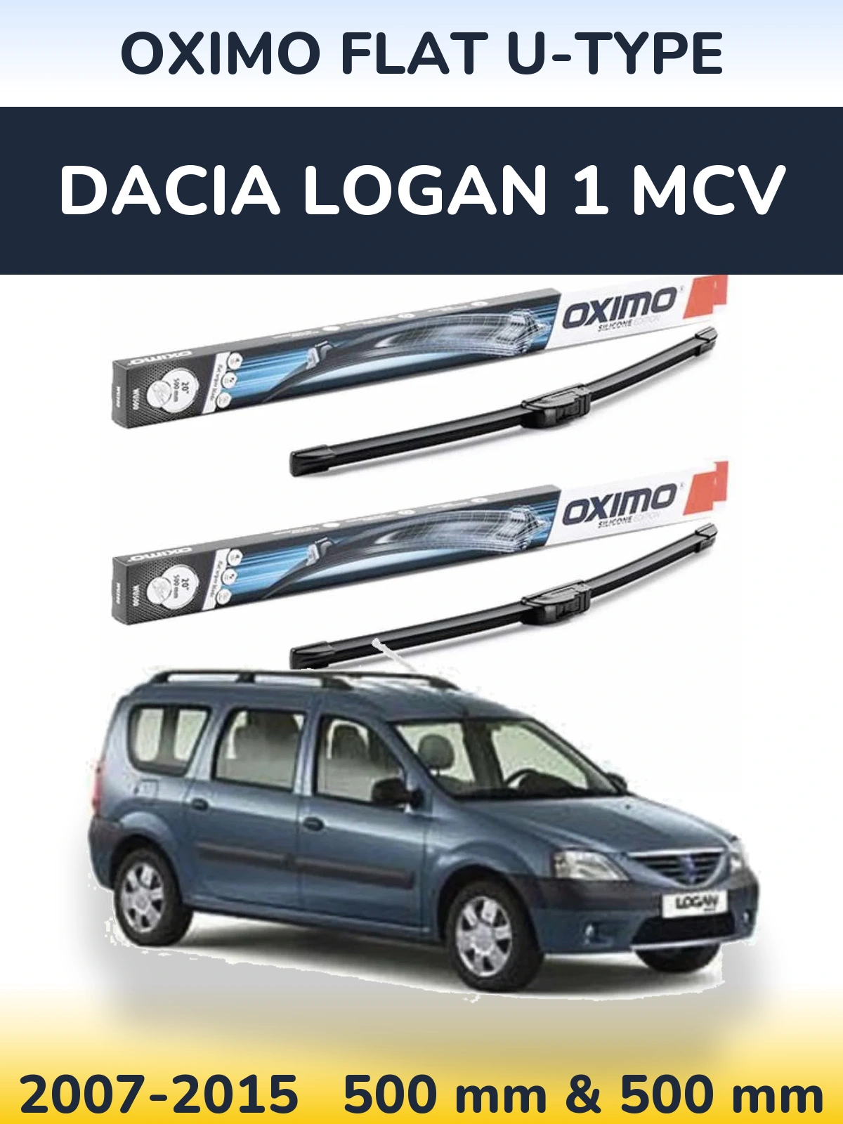 Torkarblad Oximo Flat U-type för Dacia Logan 1 MCV
