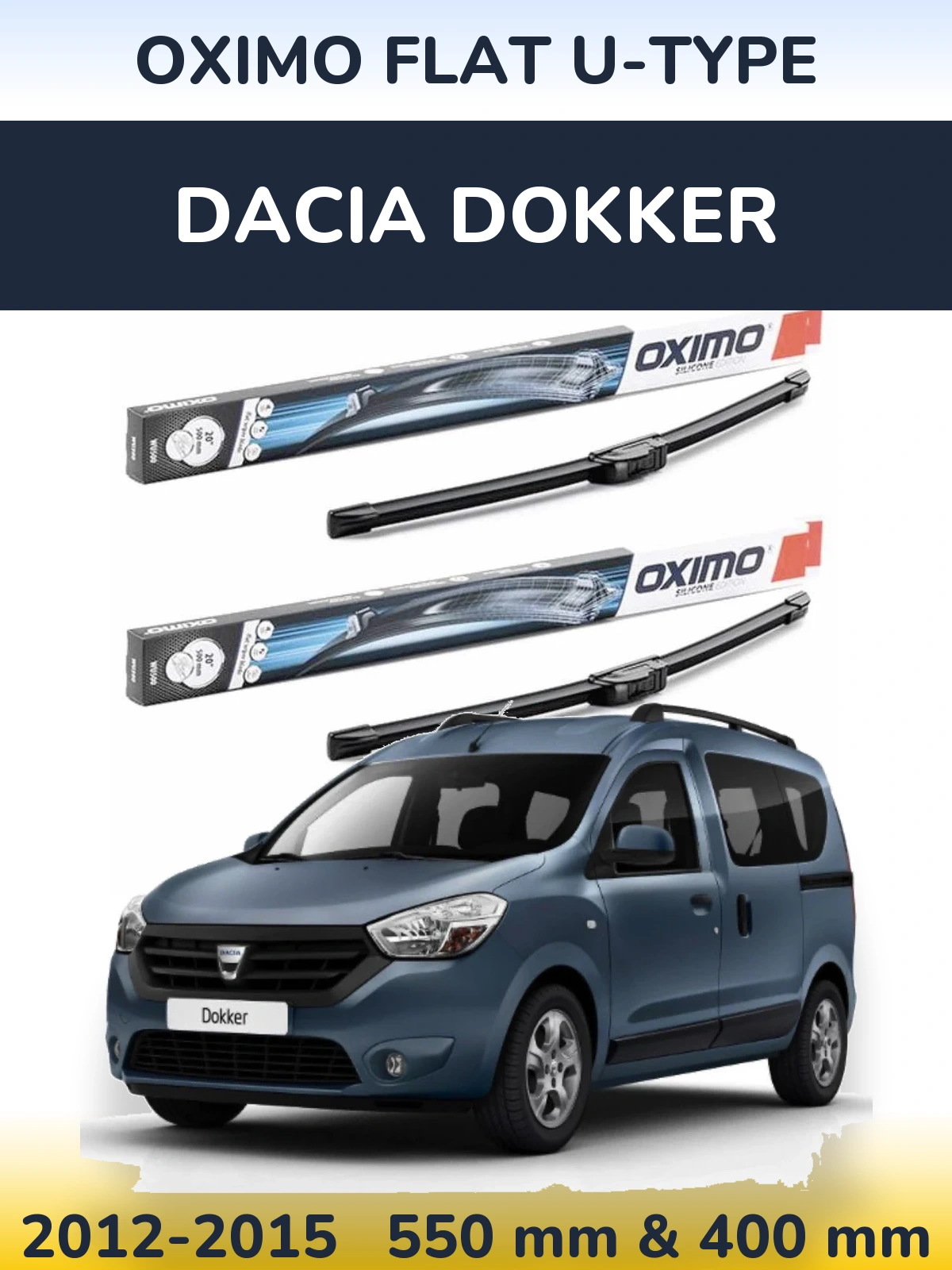 Torkarblad Oximo Flat U-type för Dacia Dokker