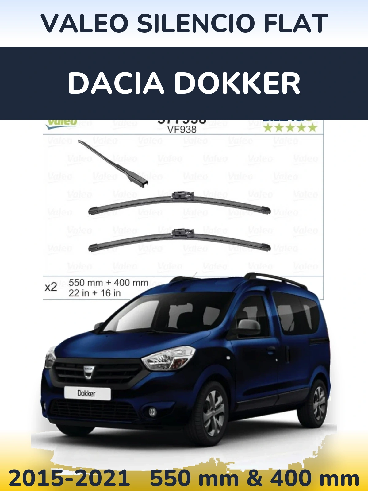 Torkarblad Valeo Silencio Flat för Dacia Dokker