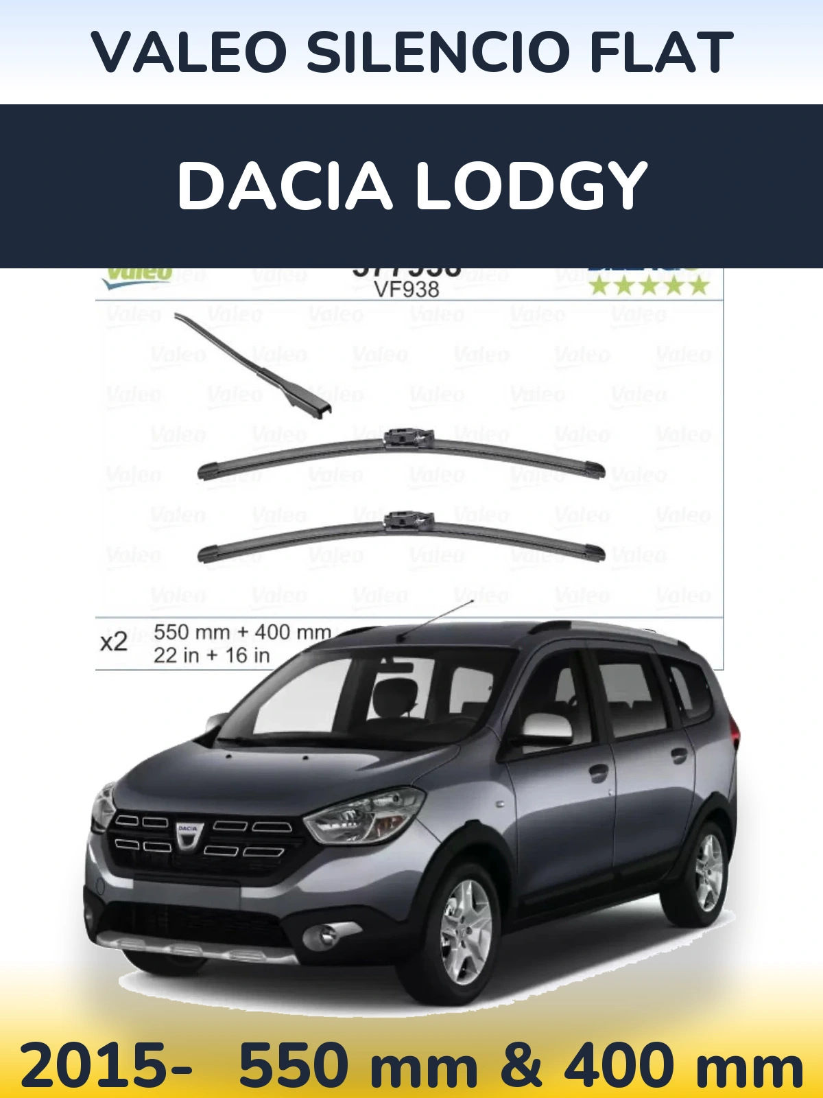 Torkarblad Valeo Silencio Flat för Dacia Lodgy