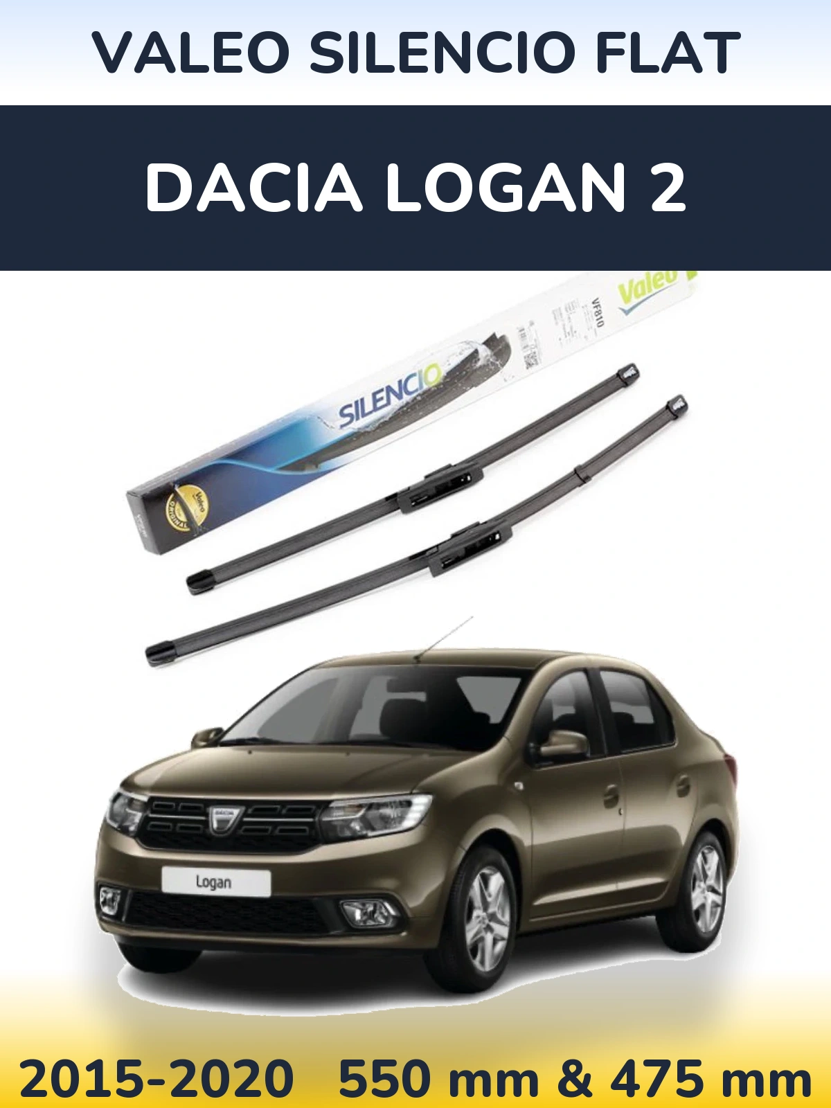 Torkarblad Valeo Silencio Flat för Dacia Logan 2