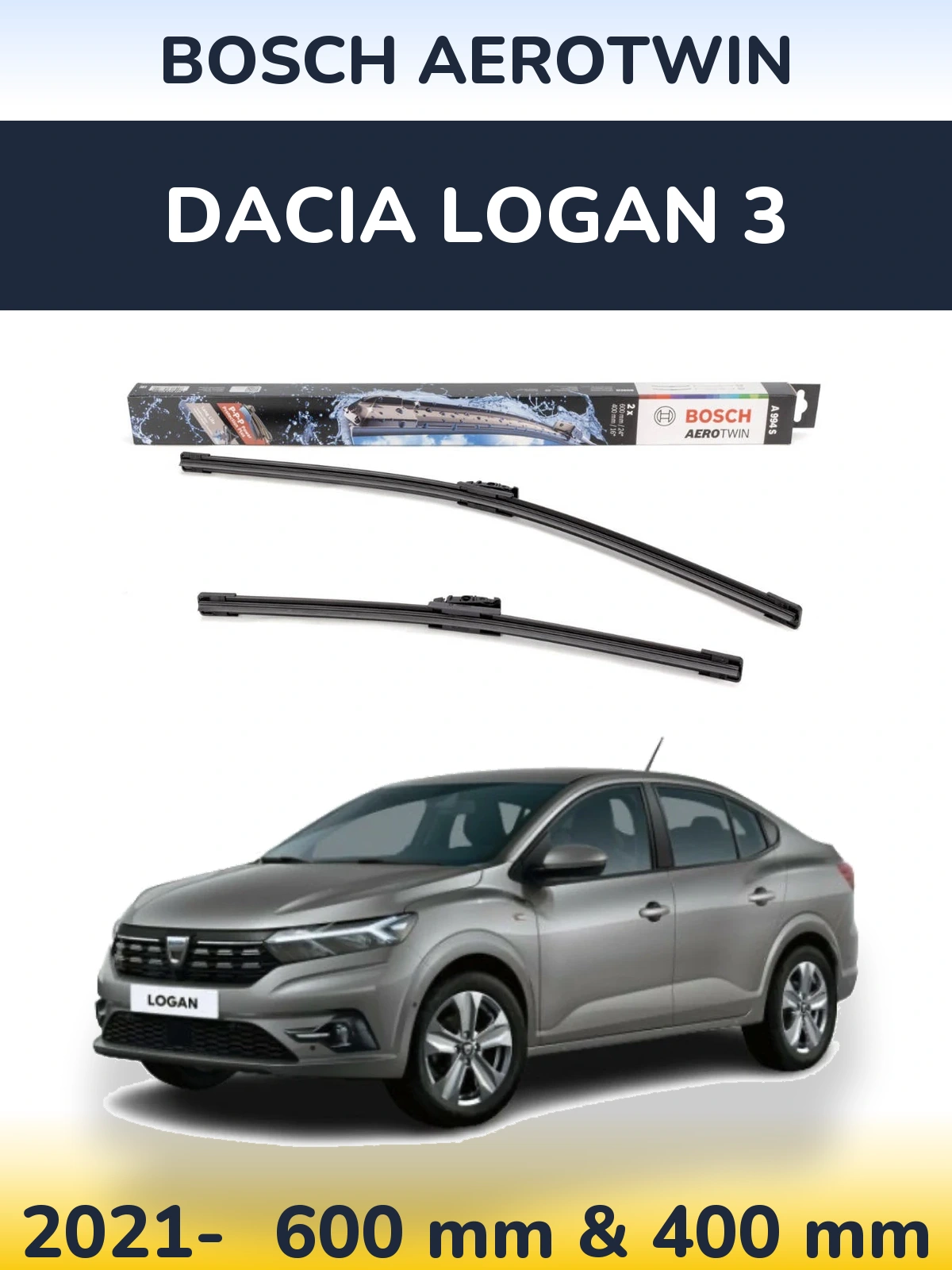 Torkarblad BOSCH AeroTwin för Dacia Logan 3