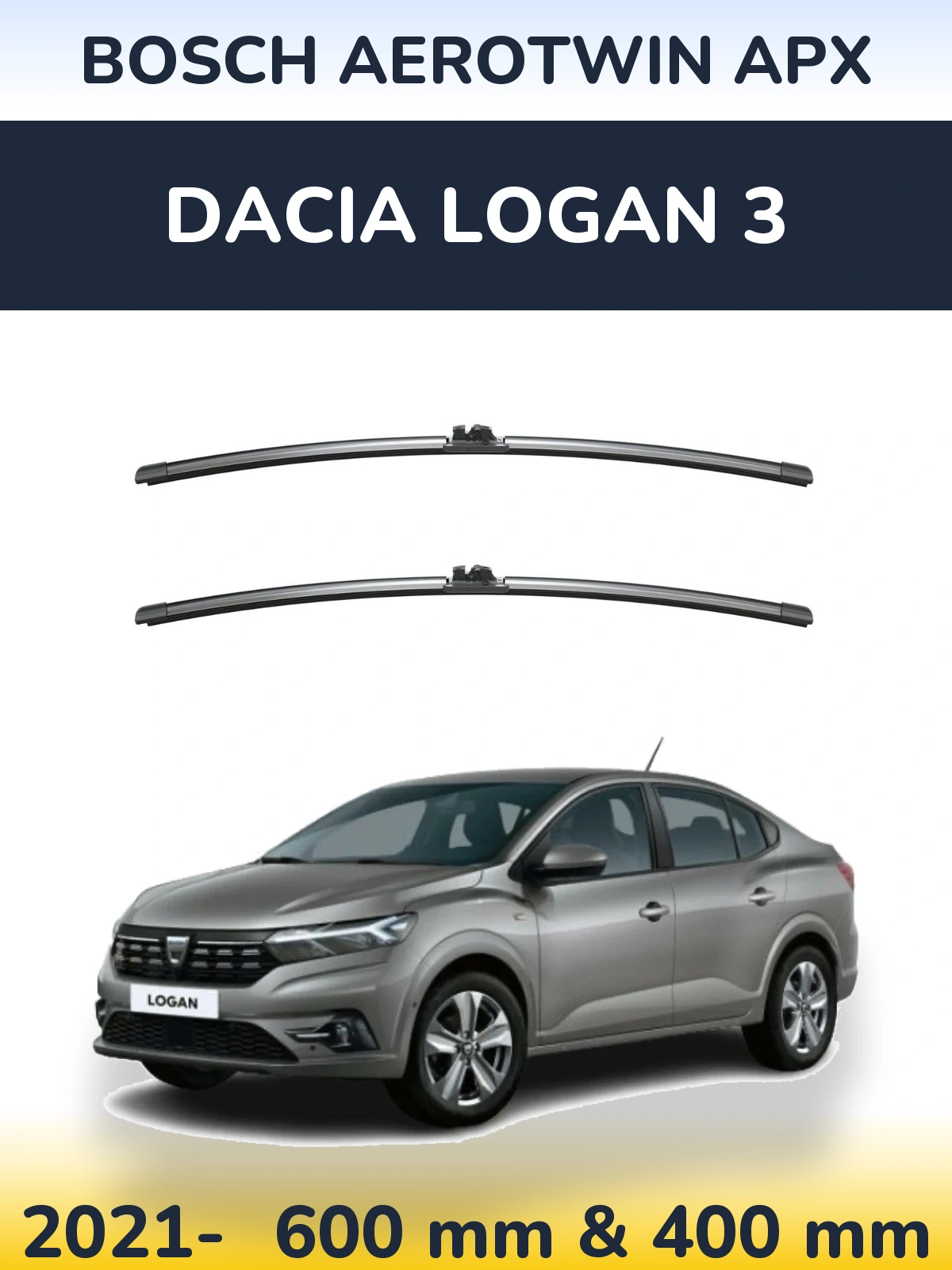 Torkarblad BOSCH AeroTwin APX för Dacia Logan 3