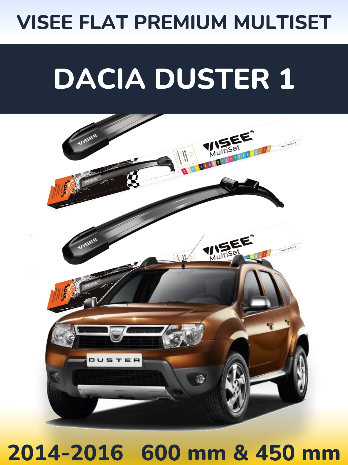 Torkarblad VISEE FLAT PREMIUM MultiSet för Dacia Duster 1