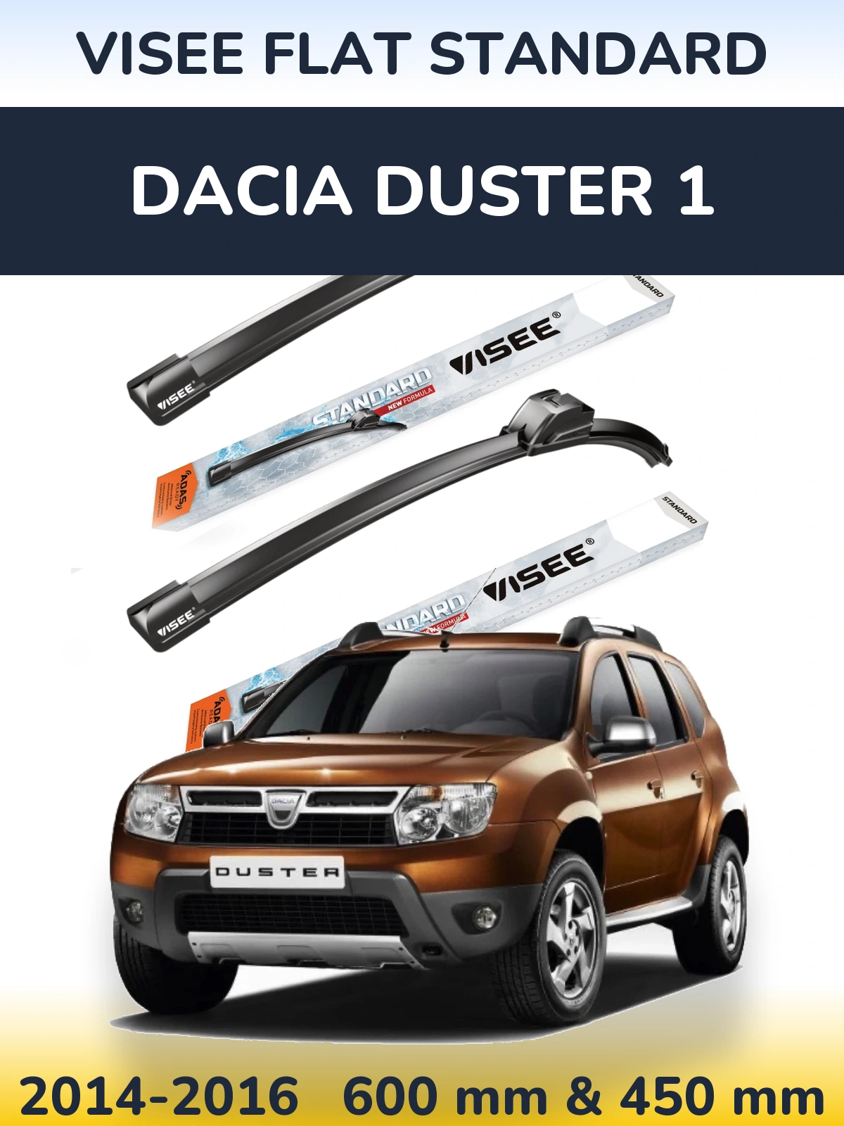 Torkarblad VISEE FLAT STANDARD för Dacia Duster 1