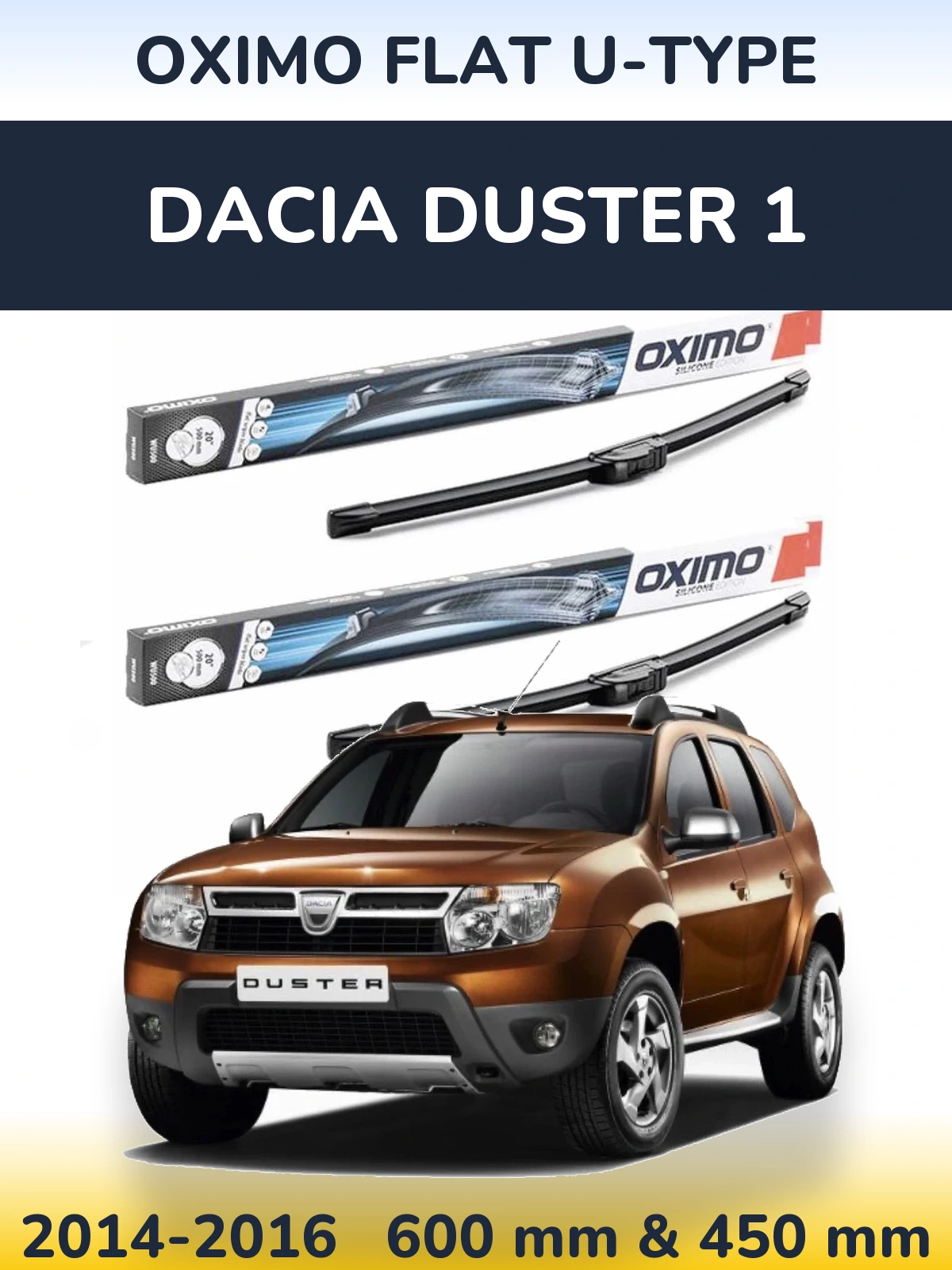 Torkarblad Oximo Flat U-type för Dacia Duster 1