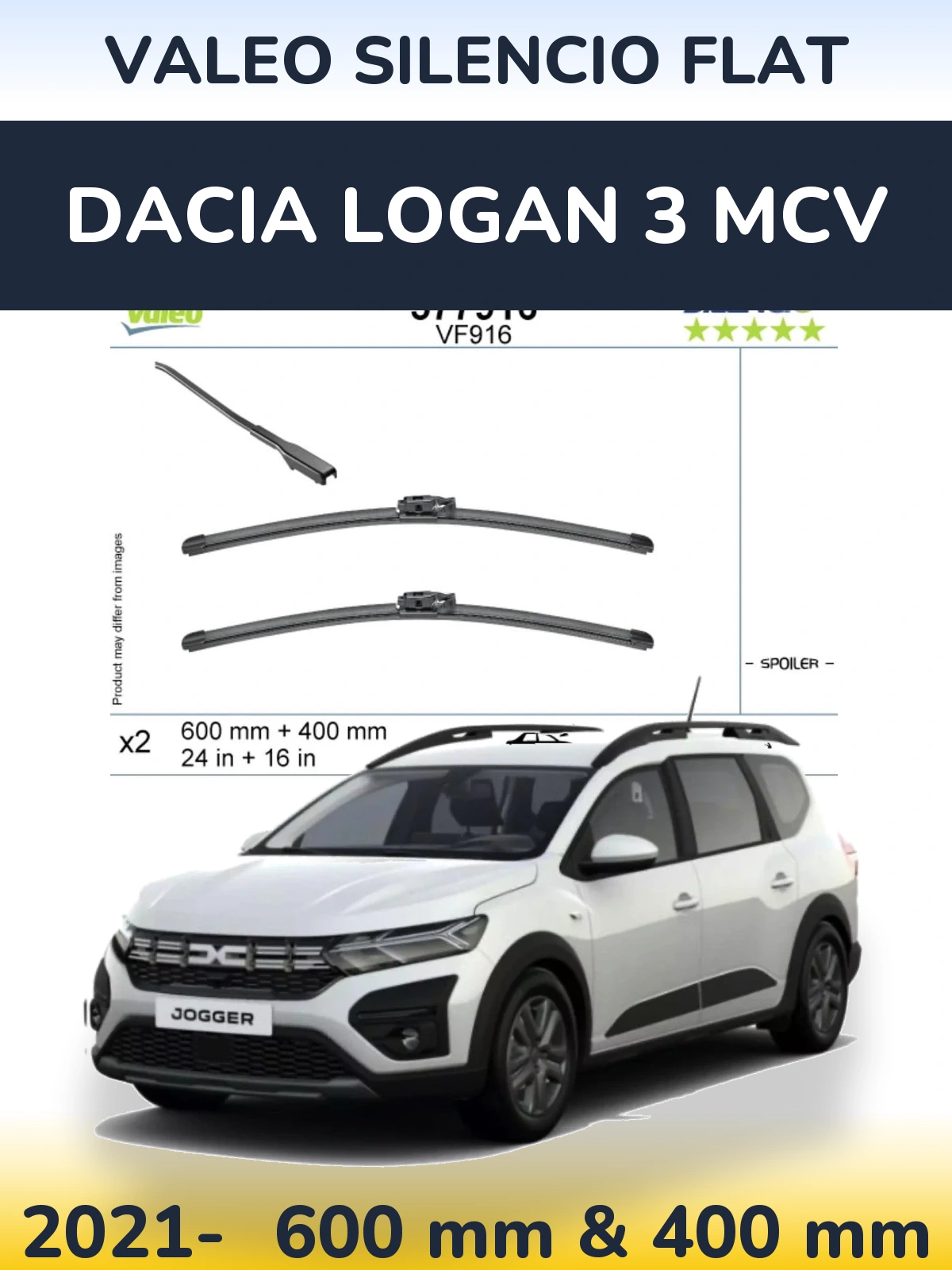 Torkarblad Valeo Silencio Flat för Dacia Logan 3 MCV