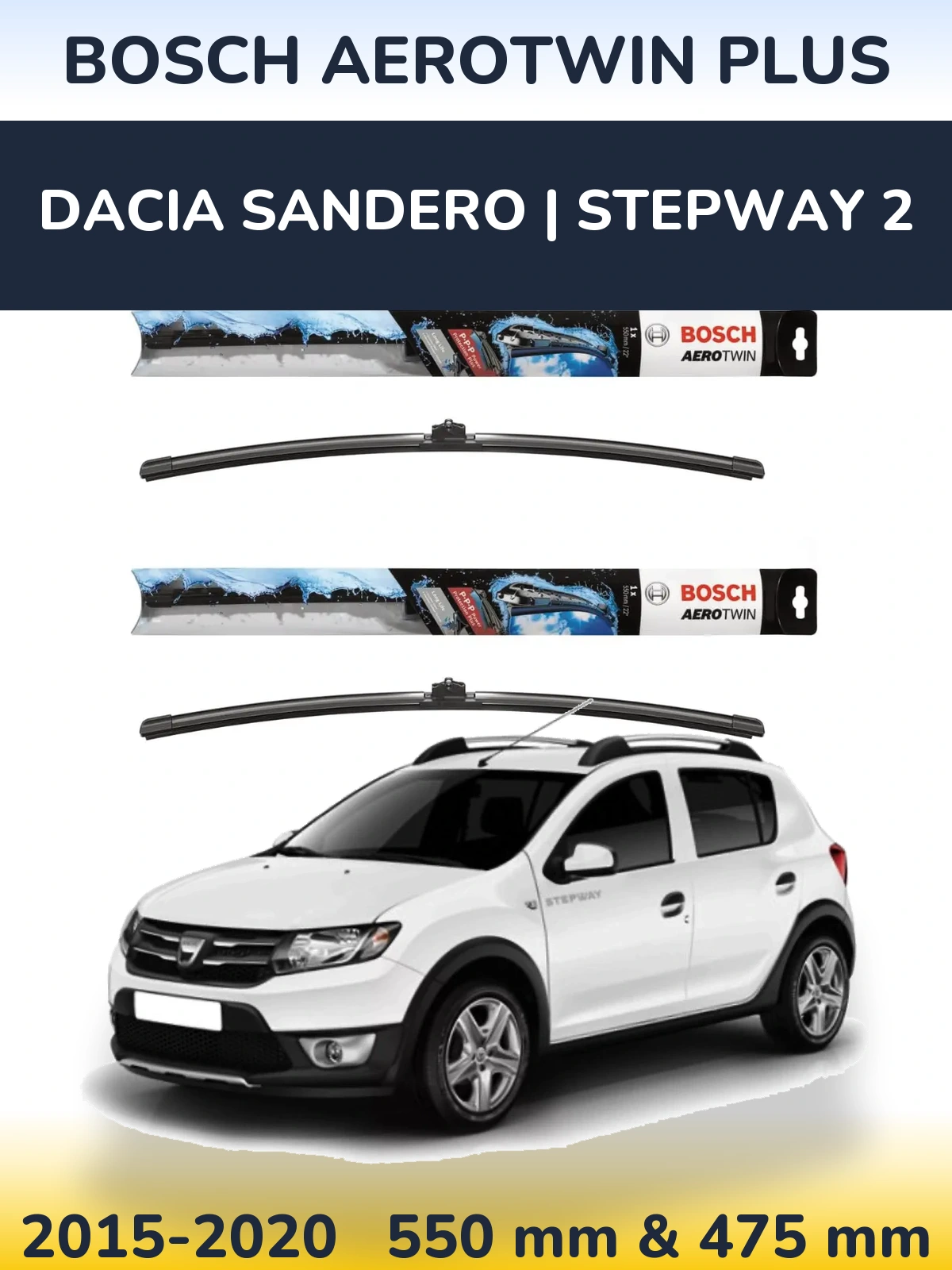 Torkarblad BOSCH AeroTwin Plus för Dacia Sandero | Stepway 2