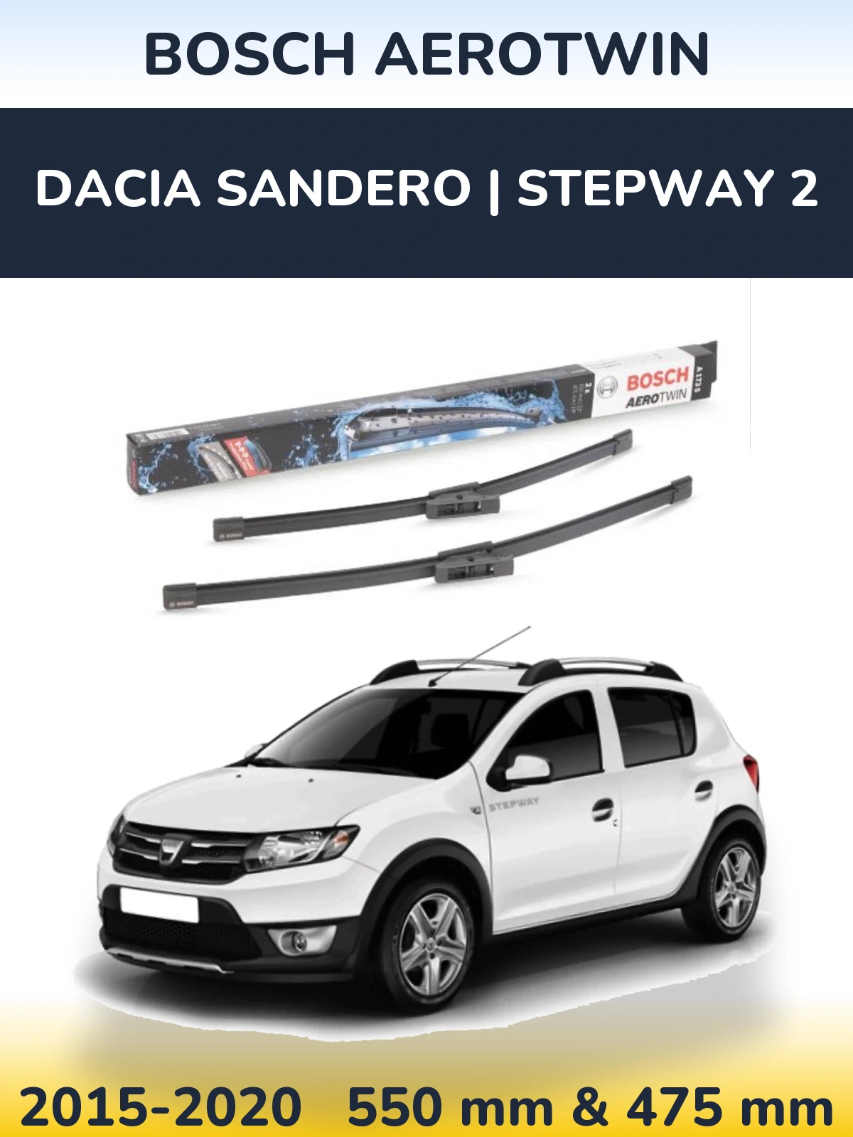 Torkarblad BOSCH AeroTwin för Dacia Sandero | Stepway 2