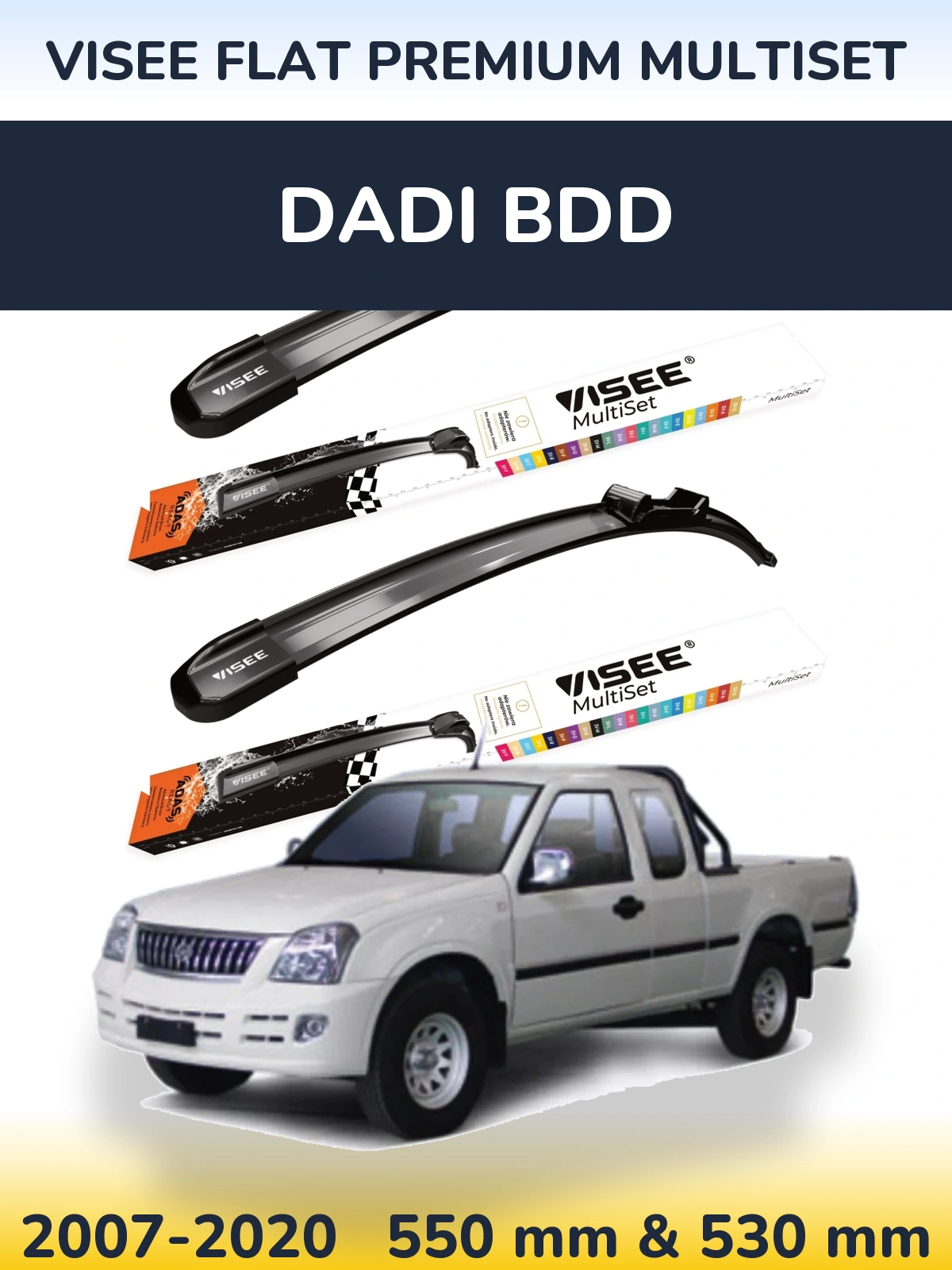 Torkarblad VISEE FLAT PREMIUM MultiSet för Dadi BDD